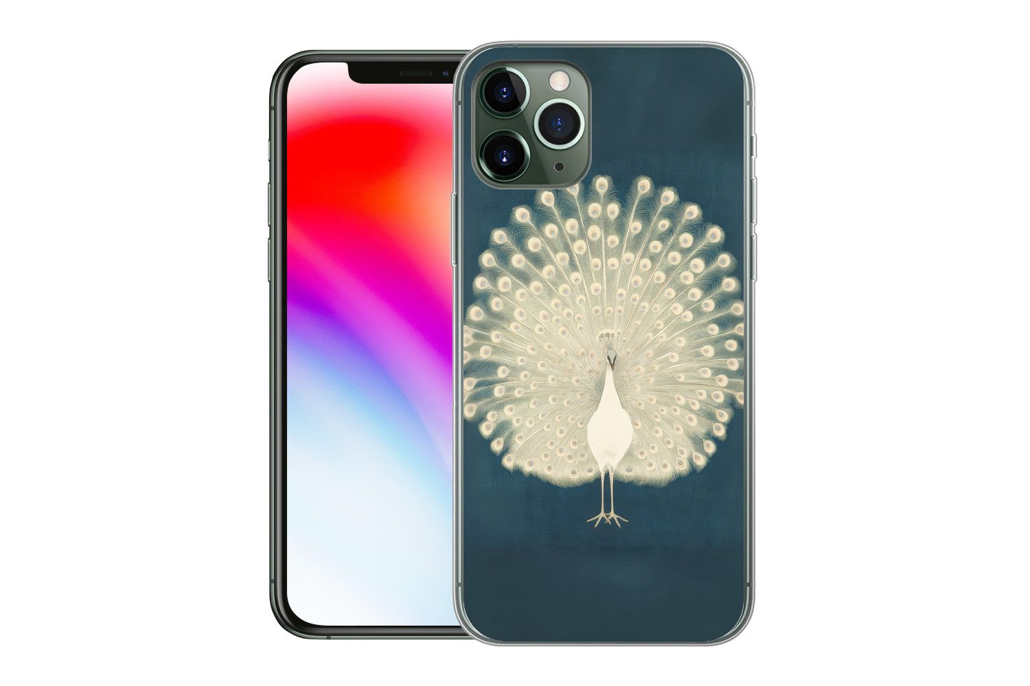 MuchoWow Handyhülle für Apple iPhone 11 Pro Vogel - Blau - Vintage, Smartphone-Bumper, Print, Handy Schutzhülle Dünn