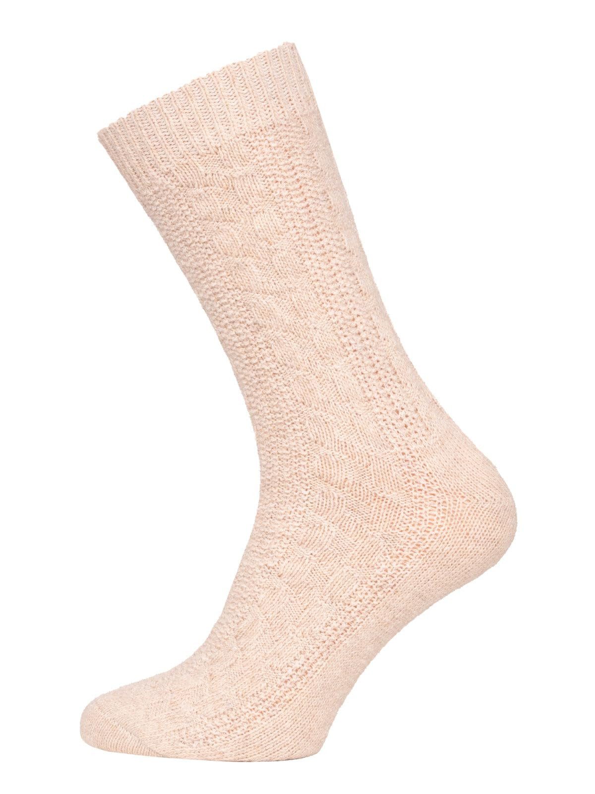 HomeOfSocks Socken Wollsocke aus 70% Lammwolle mit Zopfmuster Basic Feine und strapazierfähige Lambswool Wollsocken