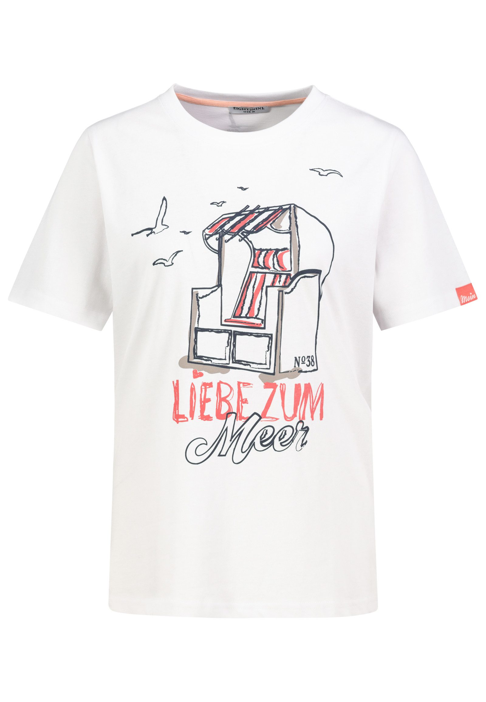 Eight2Nine T-Shirt Damen Baumwollshirt mit Küstenprints verschiedene Küsten- und Meeresmotive