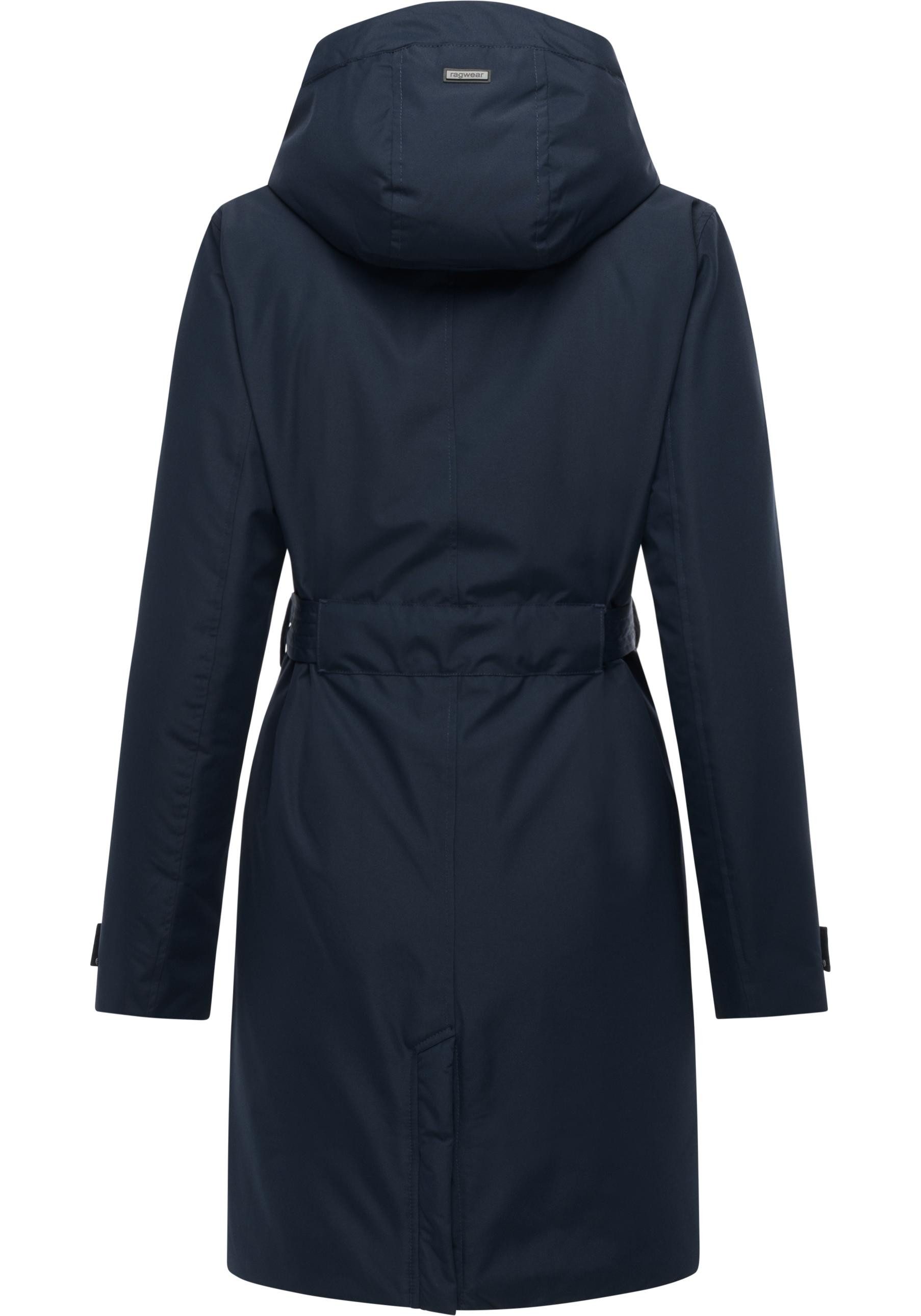 Ragwear Kurzmantel Horatia Warm YOUMODO Wasserdichter Wintermantel mit Bindegürtel