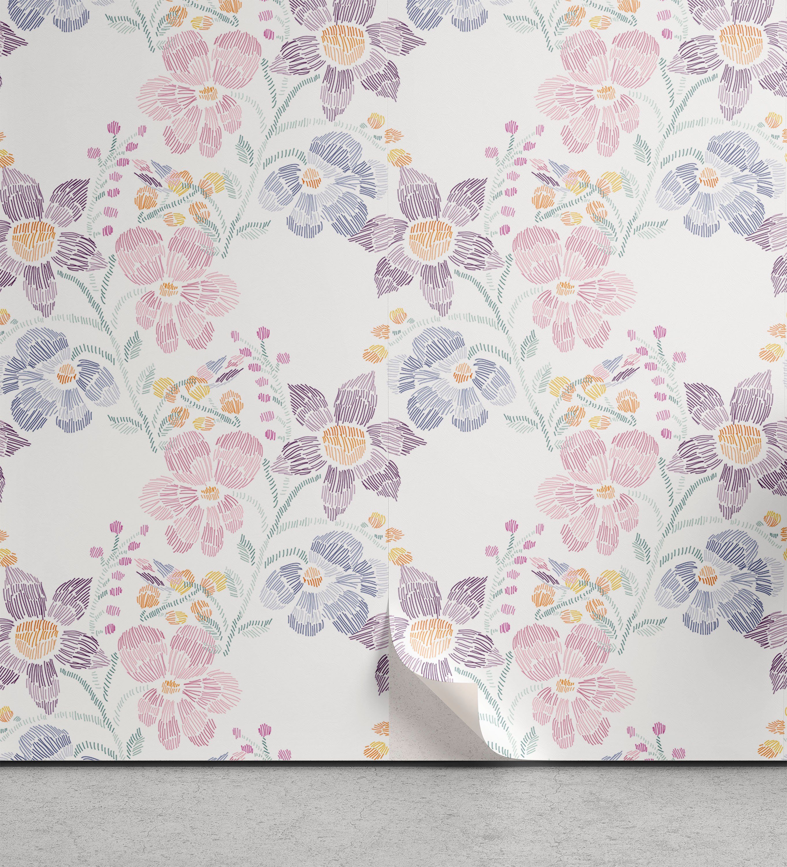 Abakuhaus Vinyltapete selbstklebendes Wohnzimmer Küchenakzent, Romantisch Spring Season Entwurf