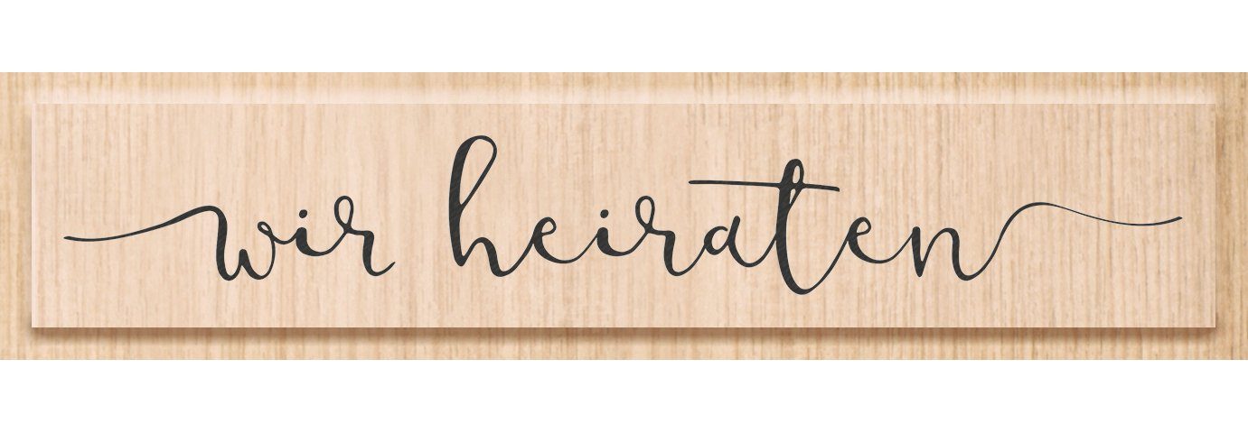 Heyda Stempel Wir heiraten, 11,6 cm x 3,1 cm