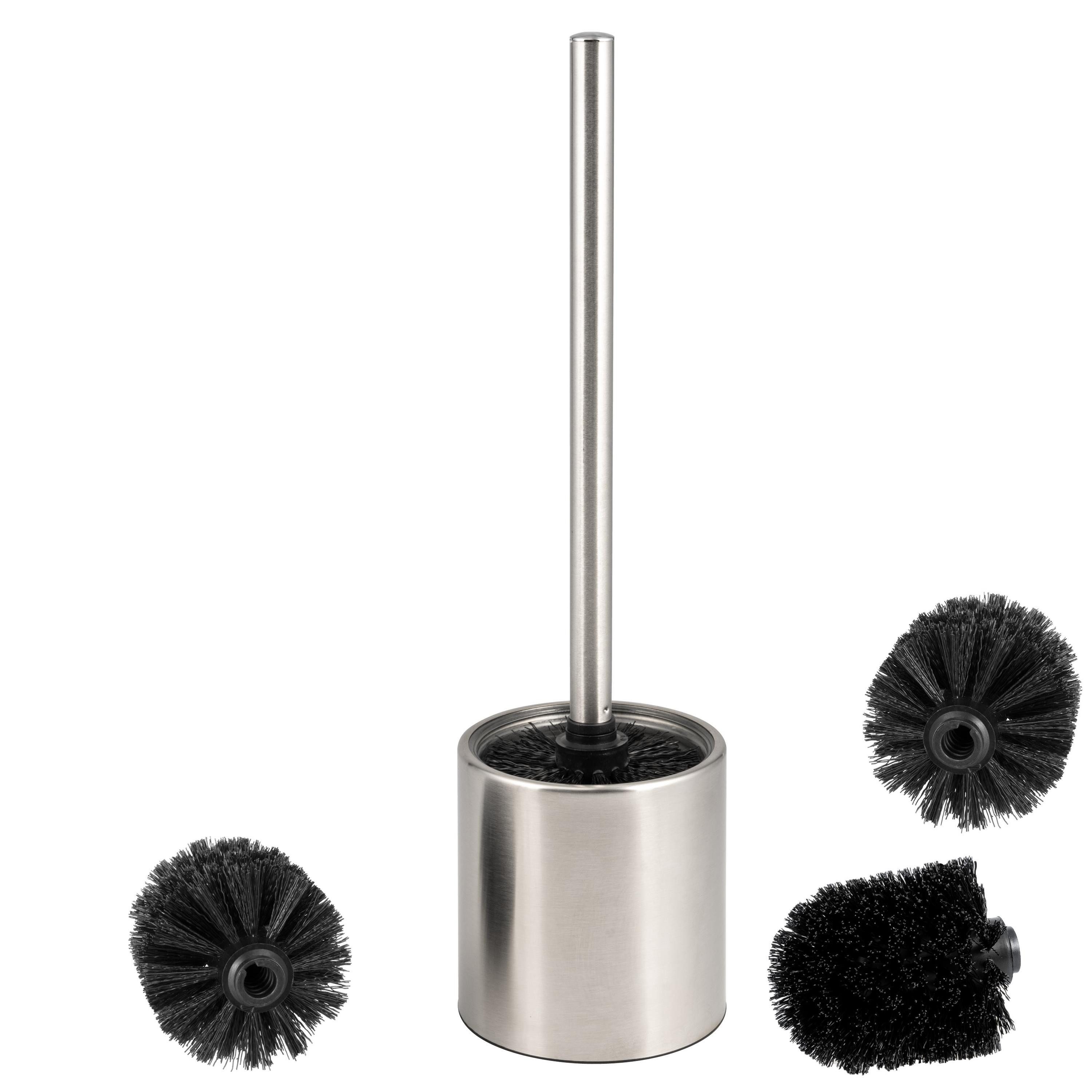 bremermann WC-Reinigungsbürste WC-Bürste TIRANO inkl. 3x Ersatzbürstenköpfe, Edelstahl