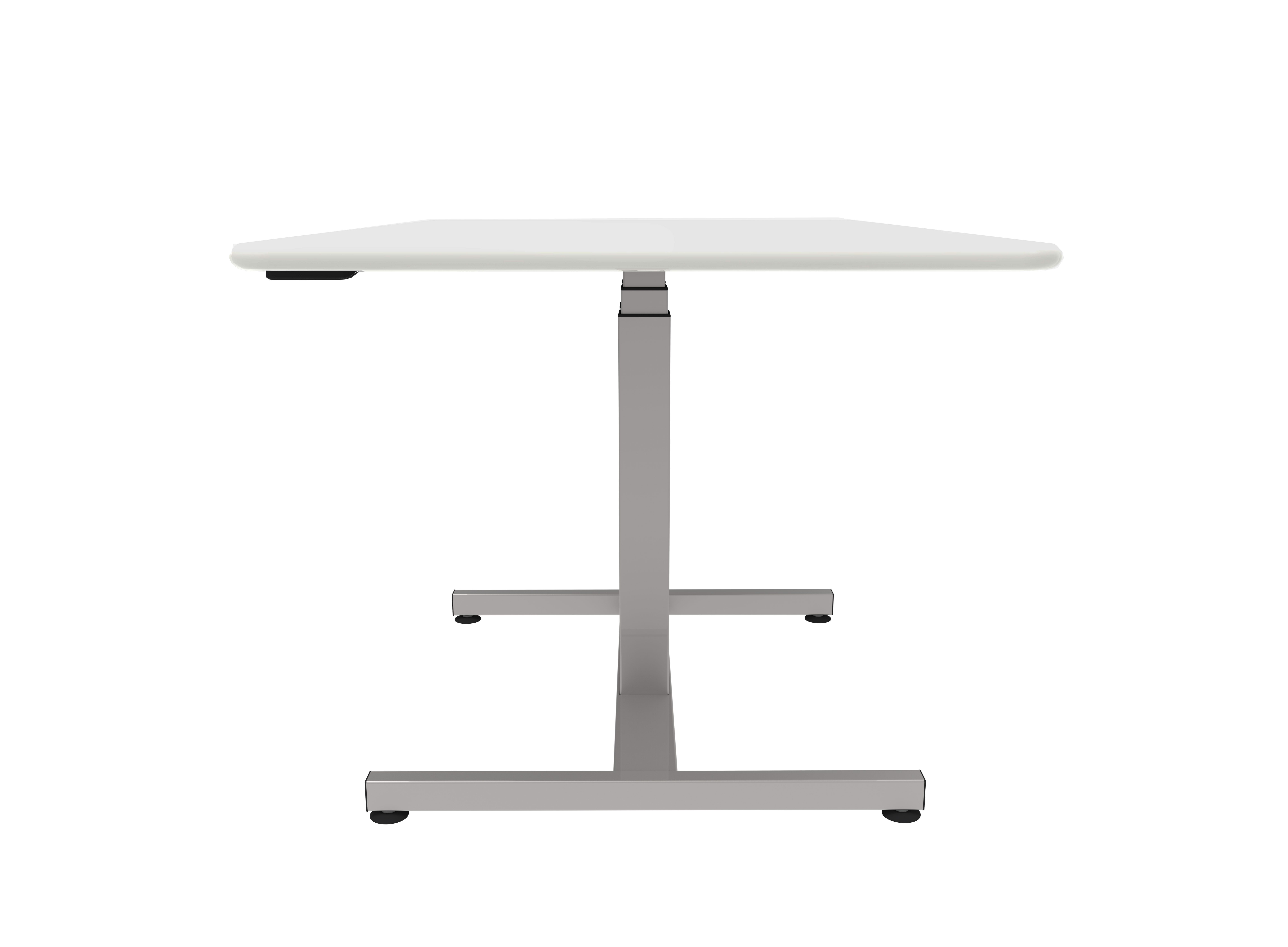 Schaff Schreibtisch Schaff Schreibtisch – Weiß, höhenverstellbar, Gestell Schwarz/Silber