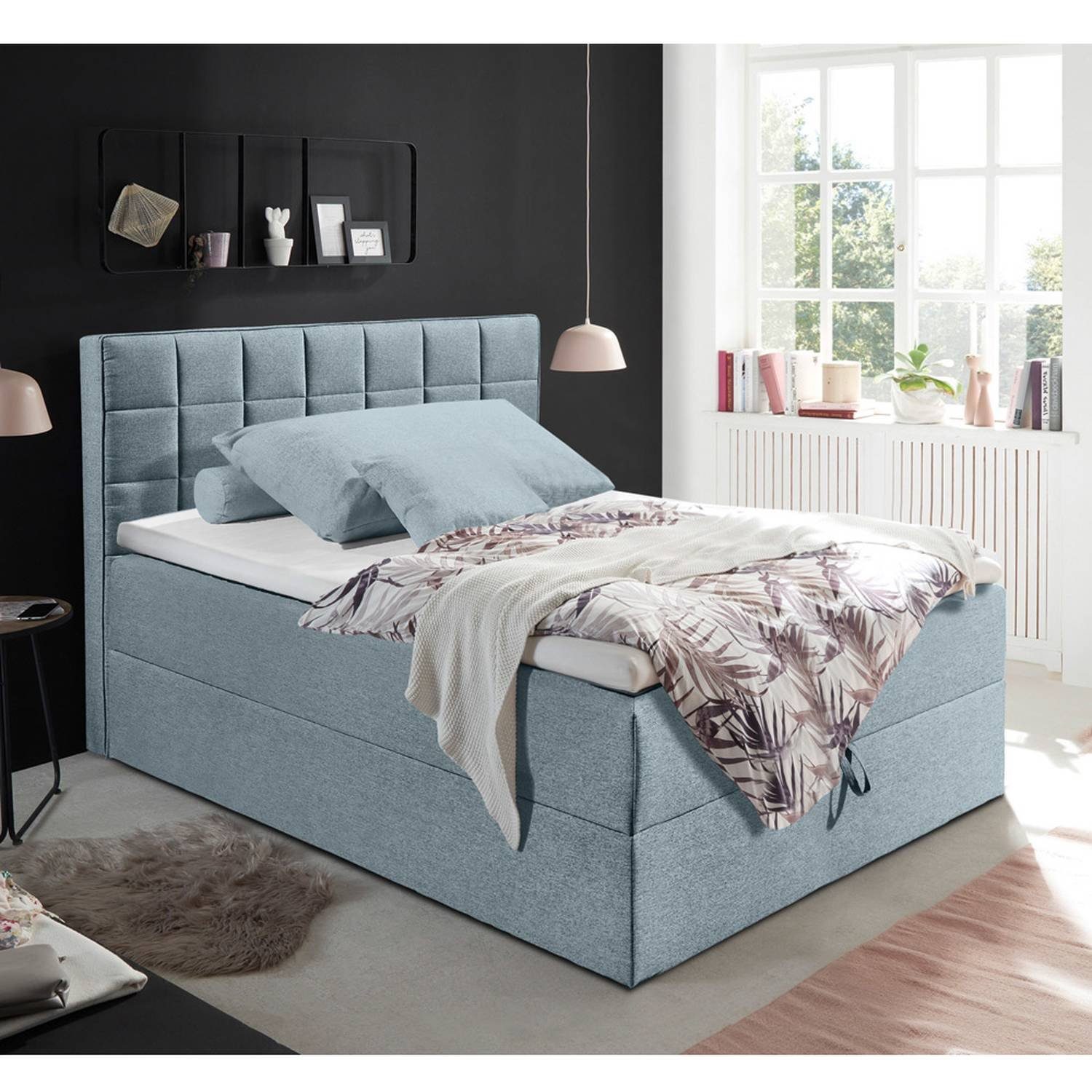 Lomadox Polsterbett »ALICANTE-09«, inklusive Bettkasten 140x200 cm, in der  Farbe grau online kaufen | OTTO