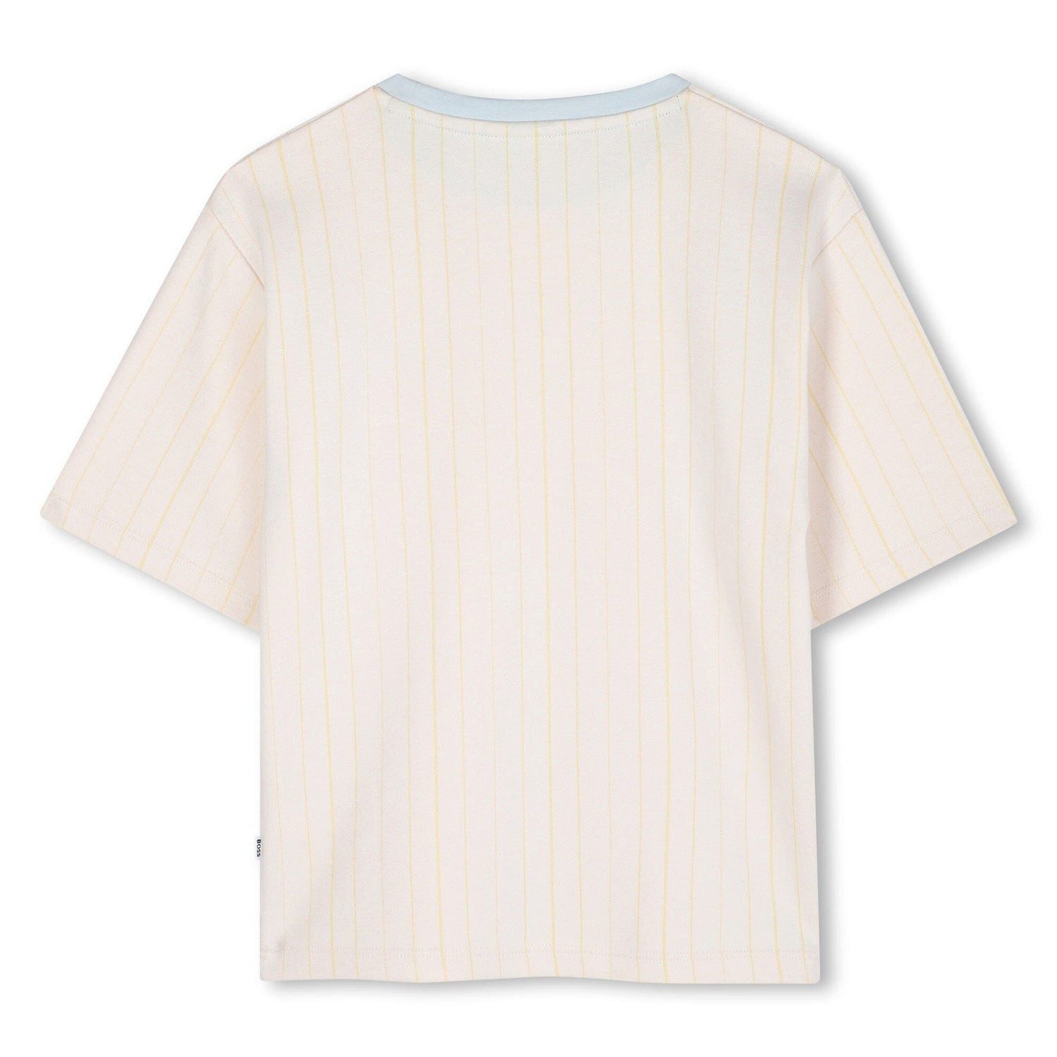 BOSS T-Shirt BOSS Kids T-Shirt mit Streifen & Logo weiß