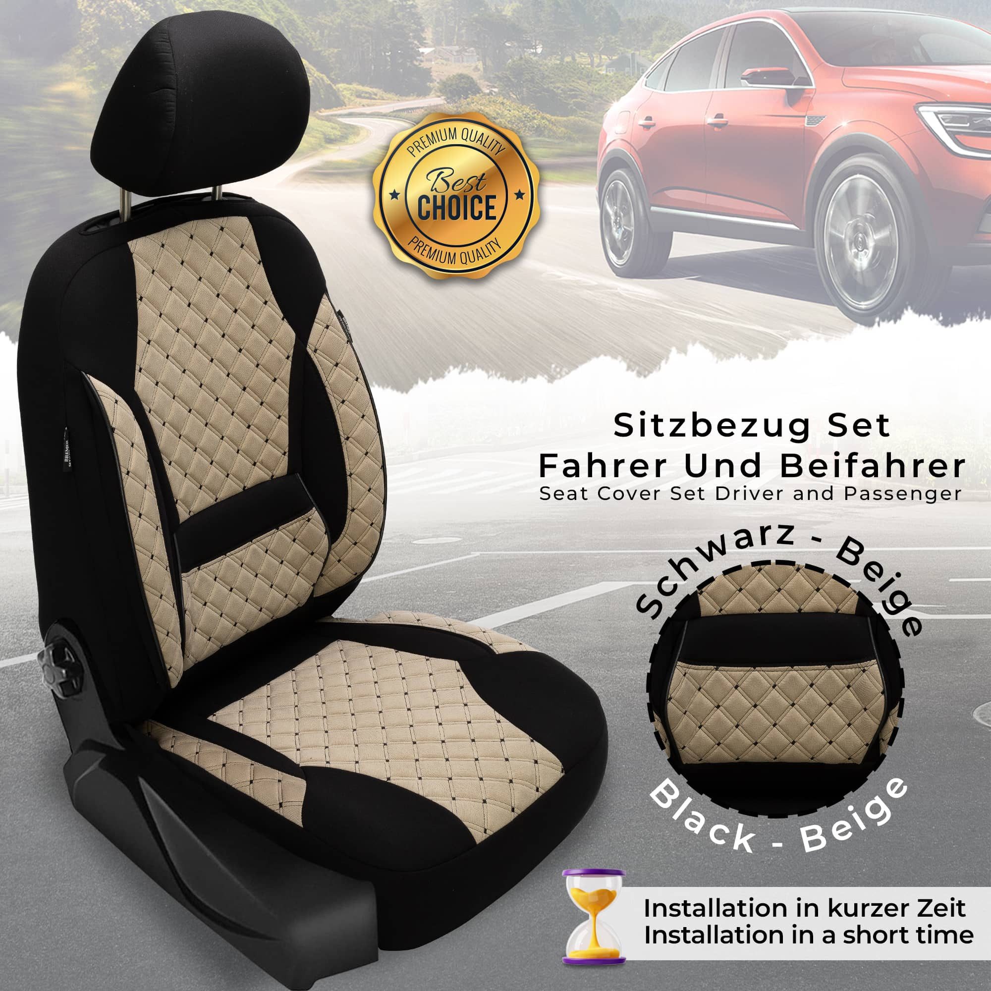 BREMER SITZBEZÜGE Autositzbezug für Porsche Macan Bj ab 2014 (TK605), Set, Schonbezüge Sitzbezüge Fahrer und Beifahrer, in Beige/Schwarz