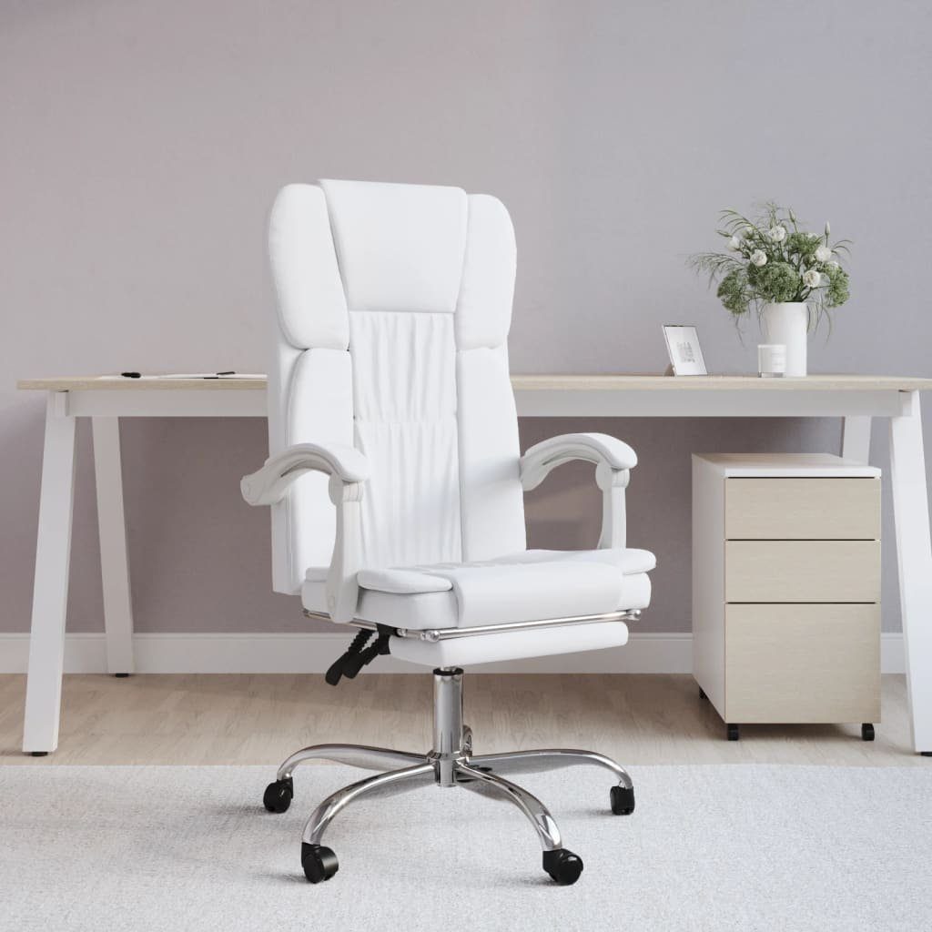 Bürostuhl Liegefunktion Weiß Bürostuhl Weiß Kunstleder Weiß mit | St) vidaXL (1