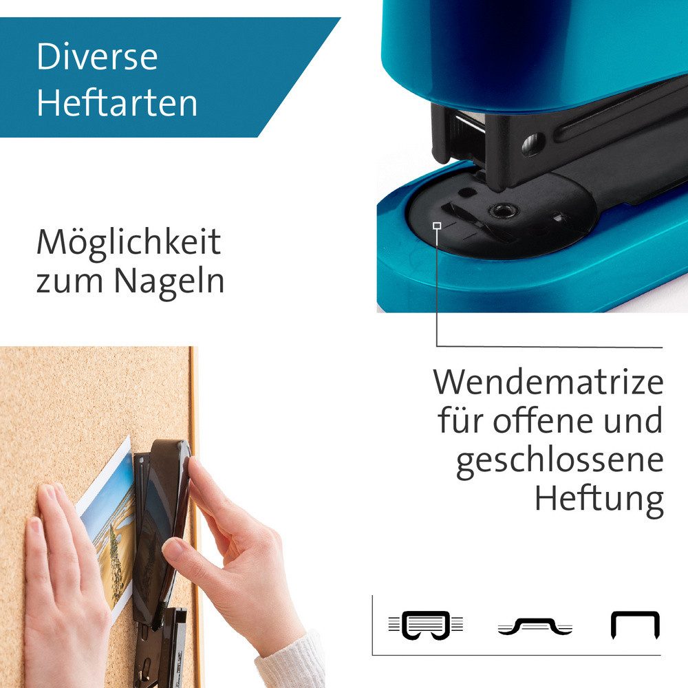 NOVUS Heftgerät Novus Office B 2 COLOR ID 2.0 020-1953 Heftgerät Petrol Heftleistung: