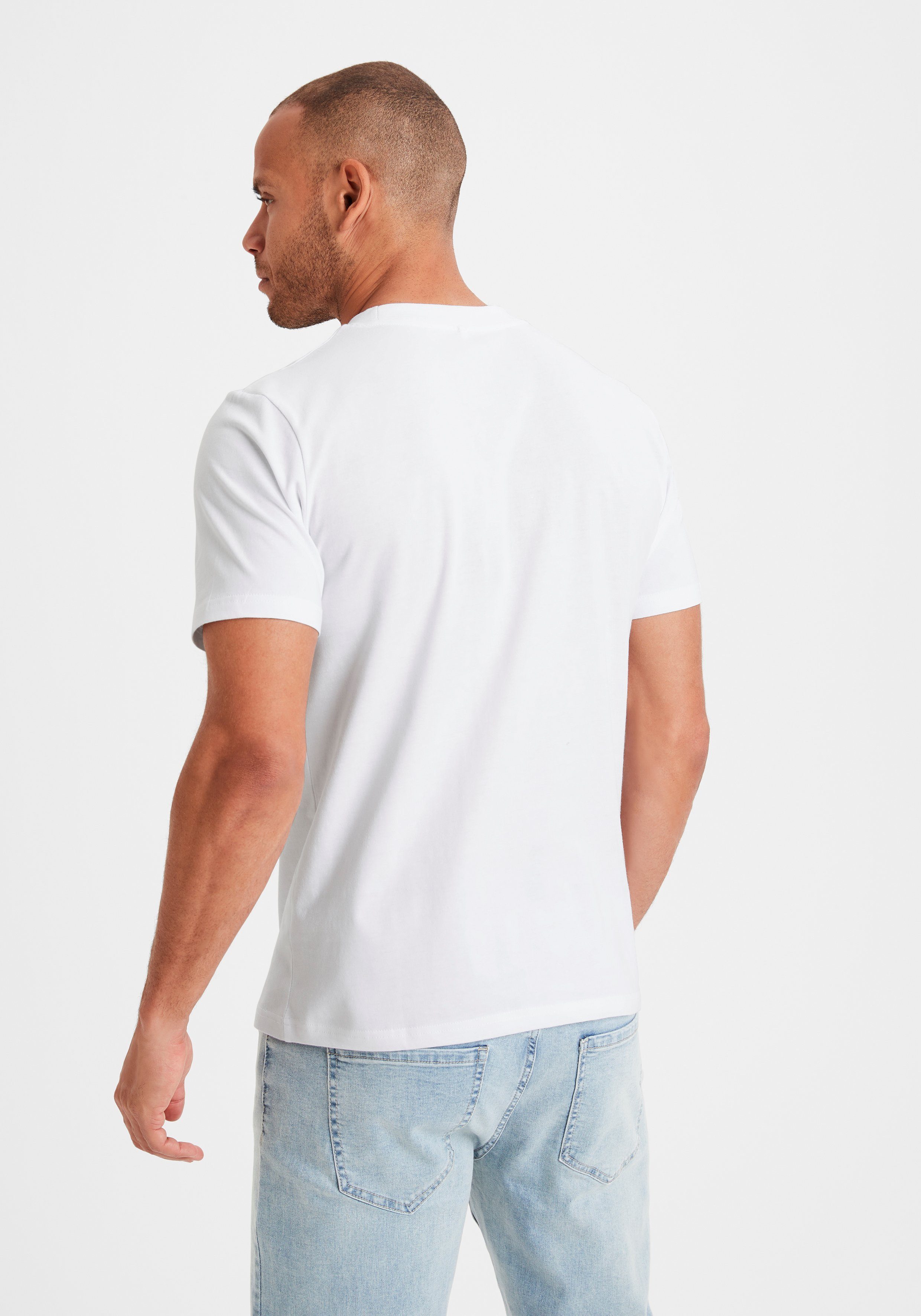 KangaROOS T-Shirt weiß in / Form (2er-Pack) blau Must-Have klassischer ein