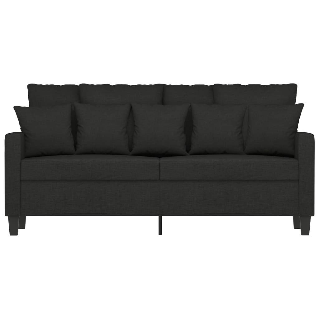 cm Stoff vidaXL Schwarz 2-Sitzer-Sofa Sofa 140