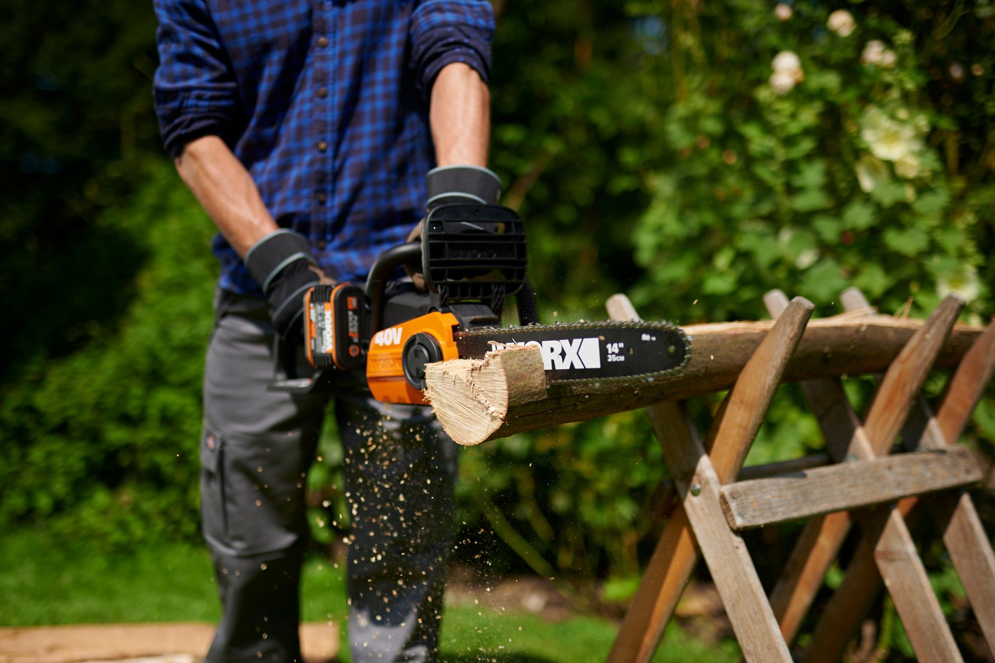 Worx Akku-Kettensäge WG384E.9, 35 cm Schwertlänge, ohne Akku und Ladegerät
