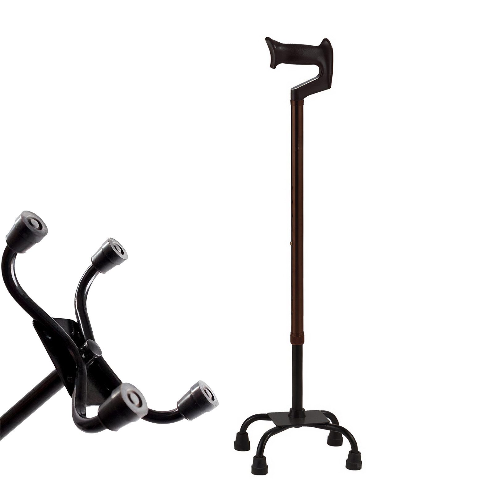 BBG Gehstock Gehstock höhenverstellbar mit rutschfesten Gummifüßen, stabile Gehhilfe mit verstärkter Basis für sicheren Alltag