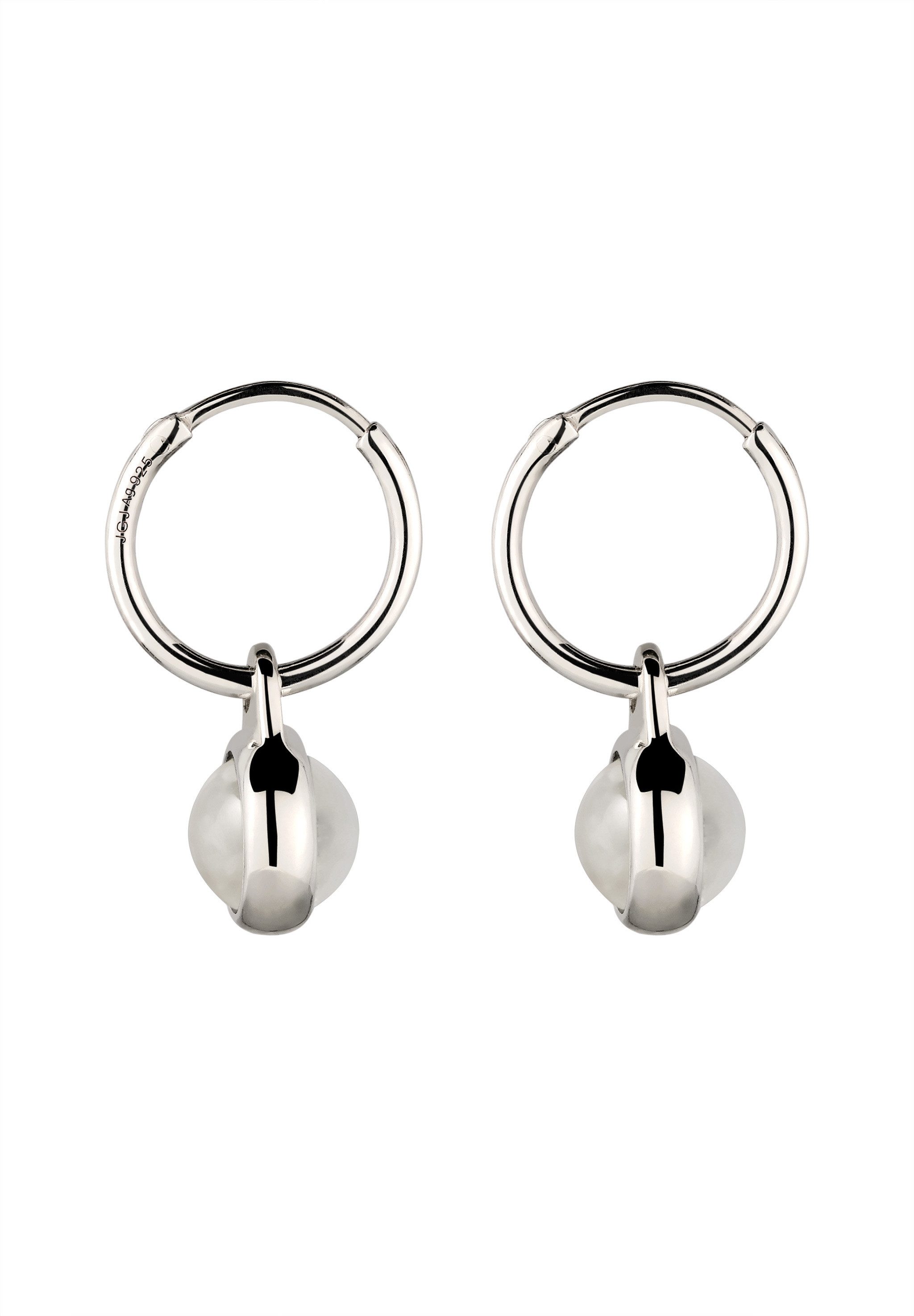 Elli Paar Creolen Creole Rock Crystal Transparent 925 Sterling Silber