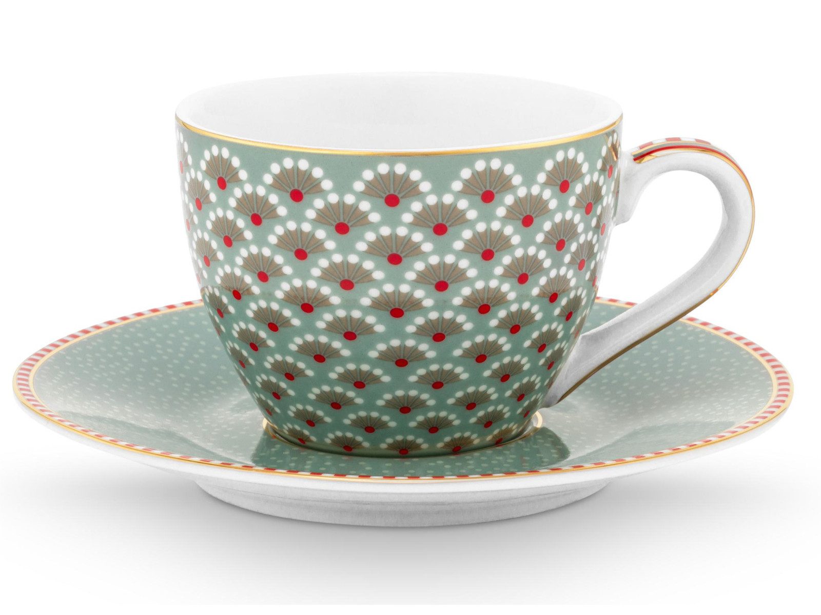 PiP Studio Espressotasse Blooming Tales Blue Espressotasse mit Untertasse 0,12l, Porzellan