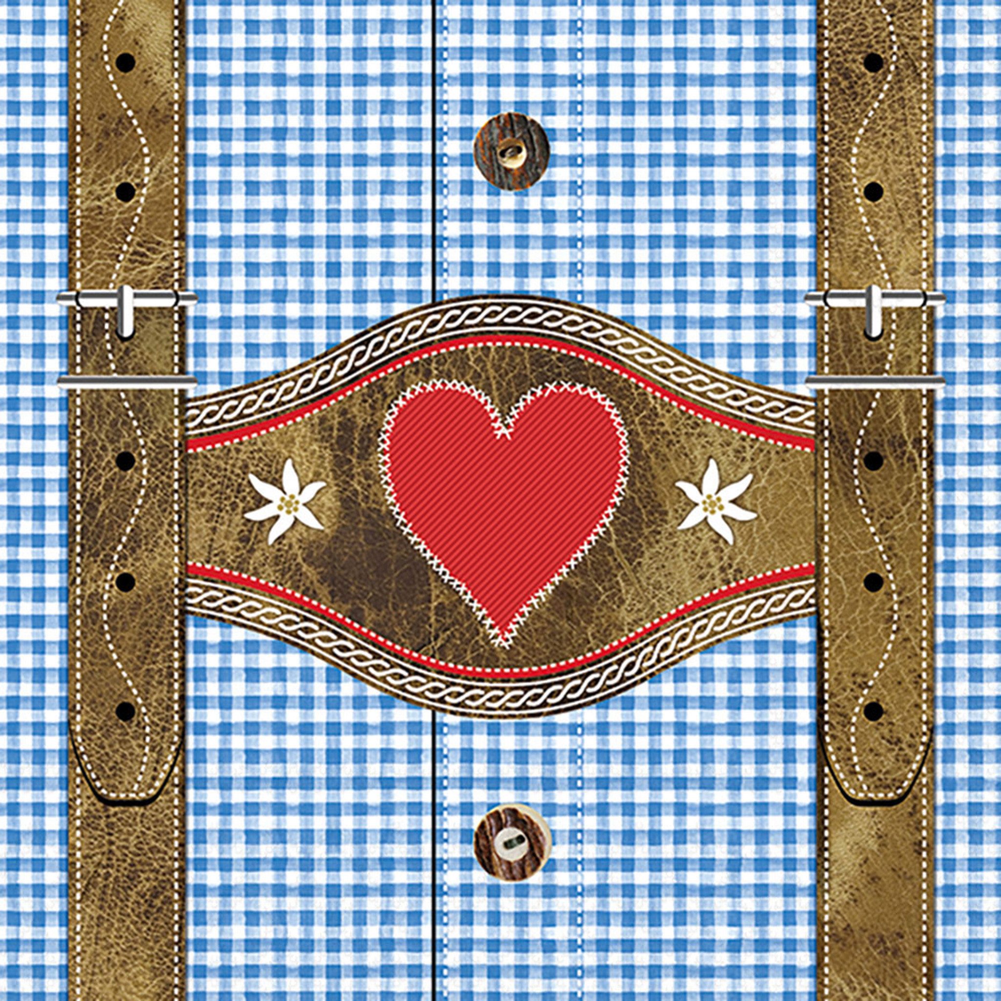 Ambiente Luxury Paper Products Papierserviette, Servietten Papier 33x33cm 3-lag Trachten / Lederhosen Motiv 20 Stück