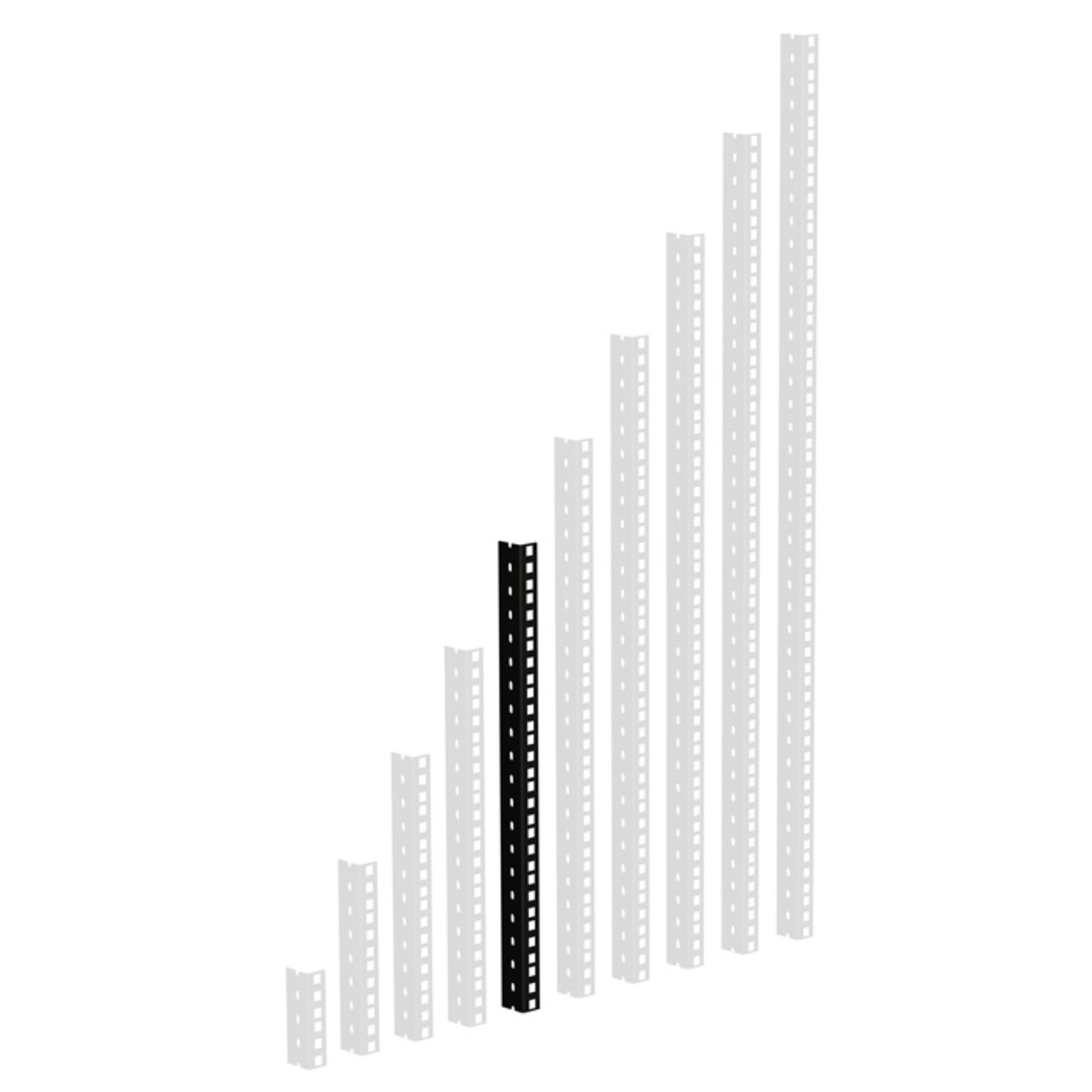 Adam Hall Laufschienenprofil (Fittings, Профили), 61535B10 Rackschiene, schwarz gestanzte Löcher, 10 HE - Profil