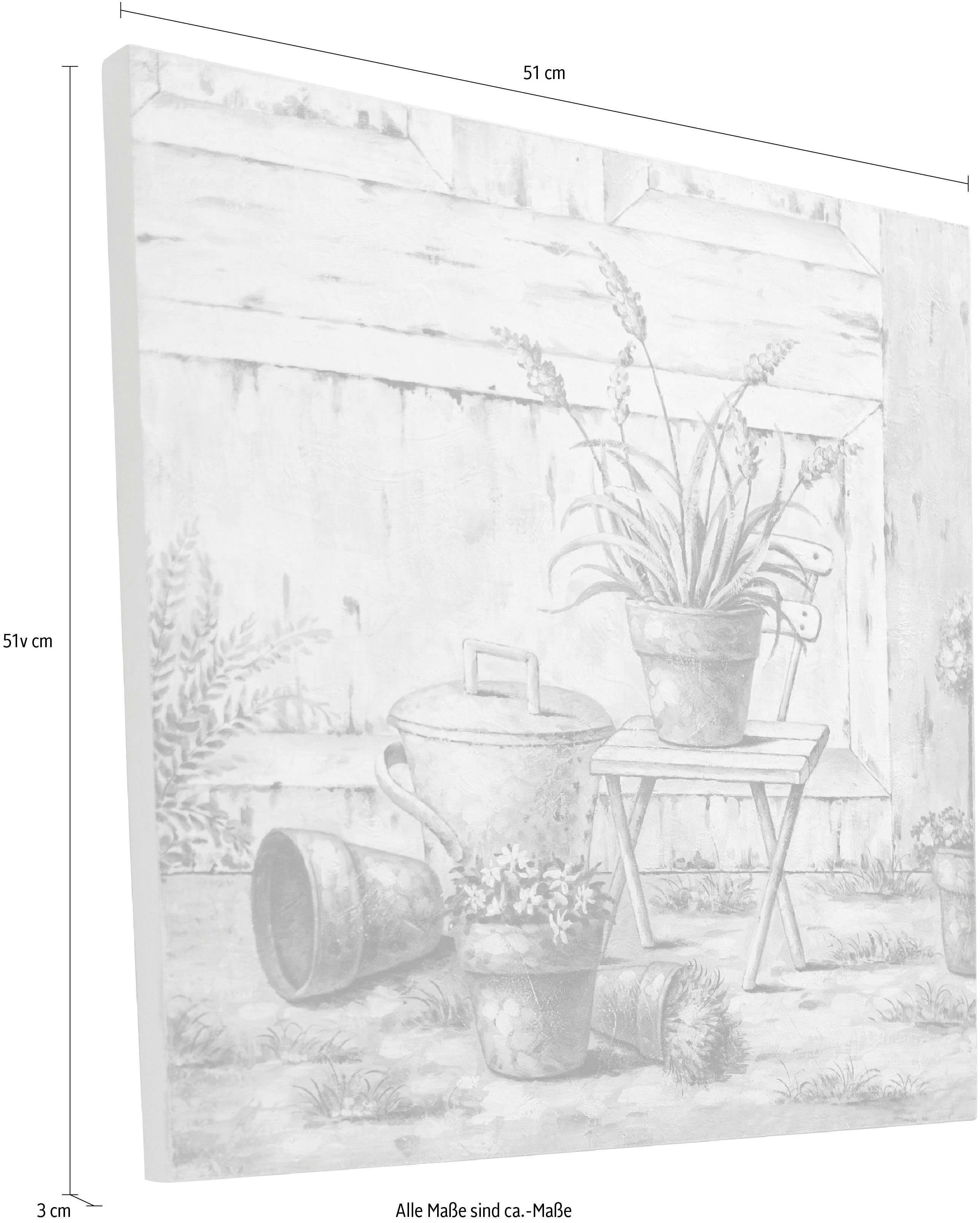 Accessoires Stillleben Myflair 51x51 Motiv Möbel Wandbild Jolin, Wanddeko, cm, & Wohnzimmer Blumentöpfen, mit