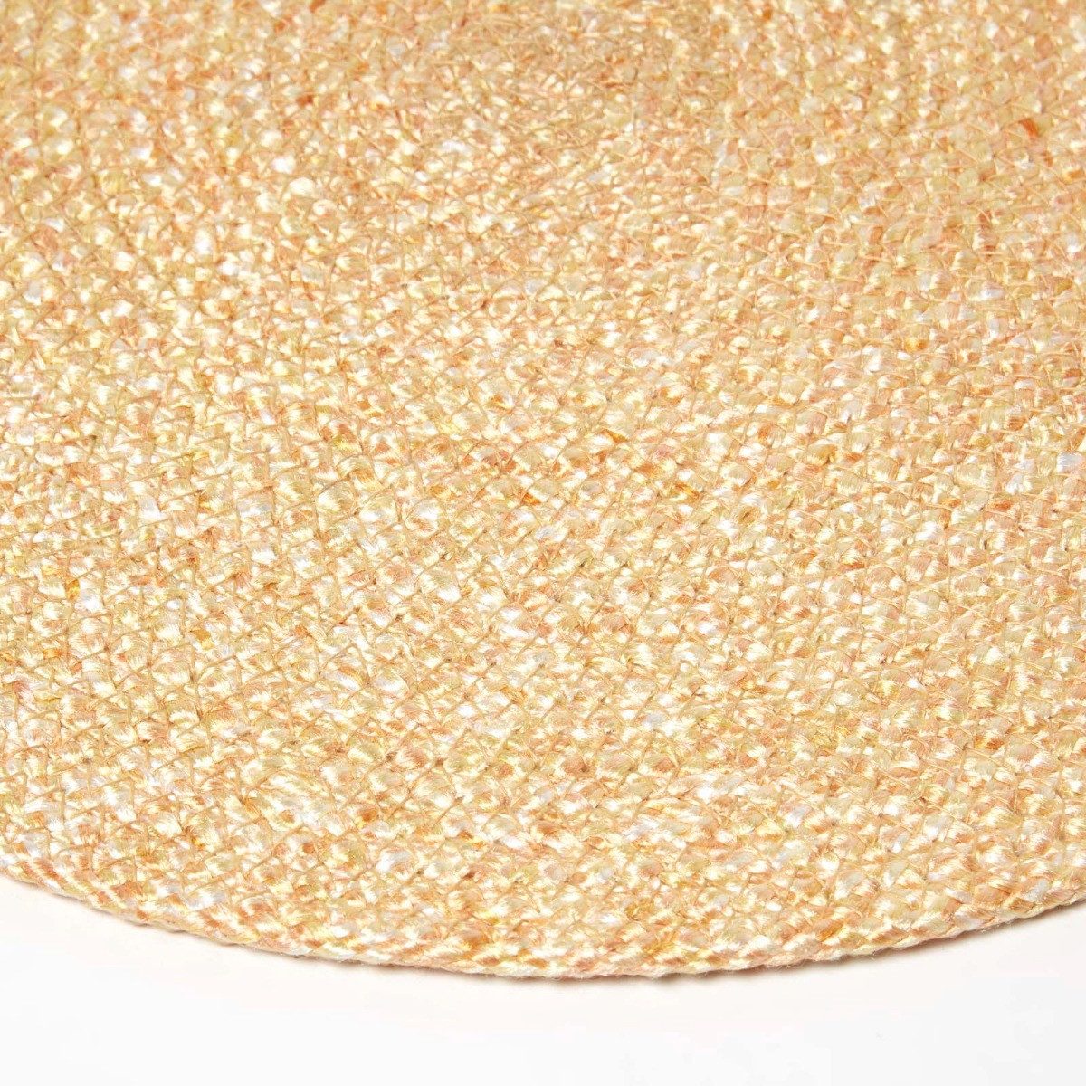 Homescapes Platzset Tischset gold im 4er-Set, 40 cm – 4x Platzset rund geflochten
