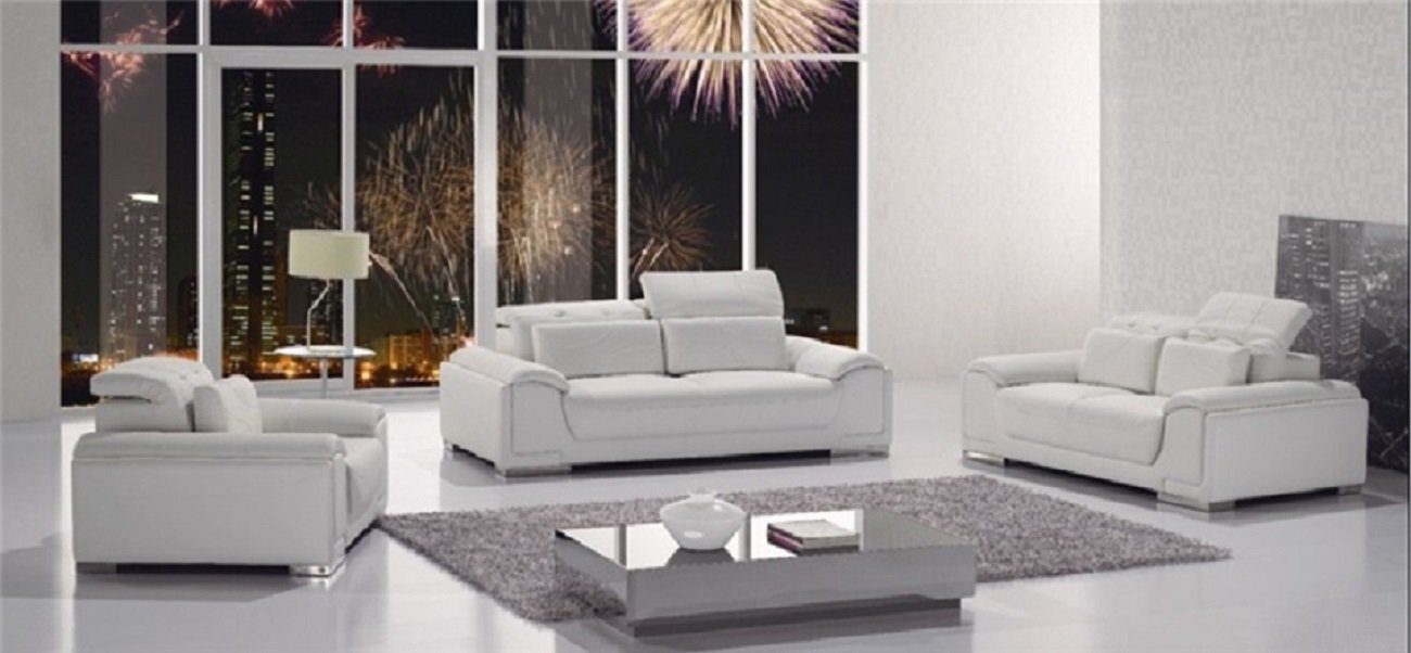 JVmoebel Sofa Couchen Sitzer Set Sofa, Polster in Leder Sofas Sofagarnitur Europe 311 Design Made