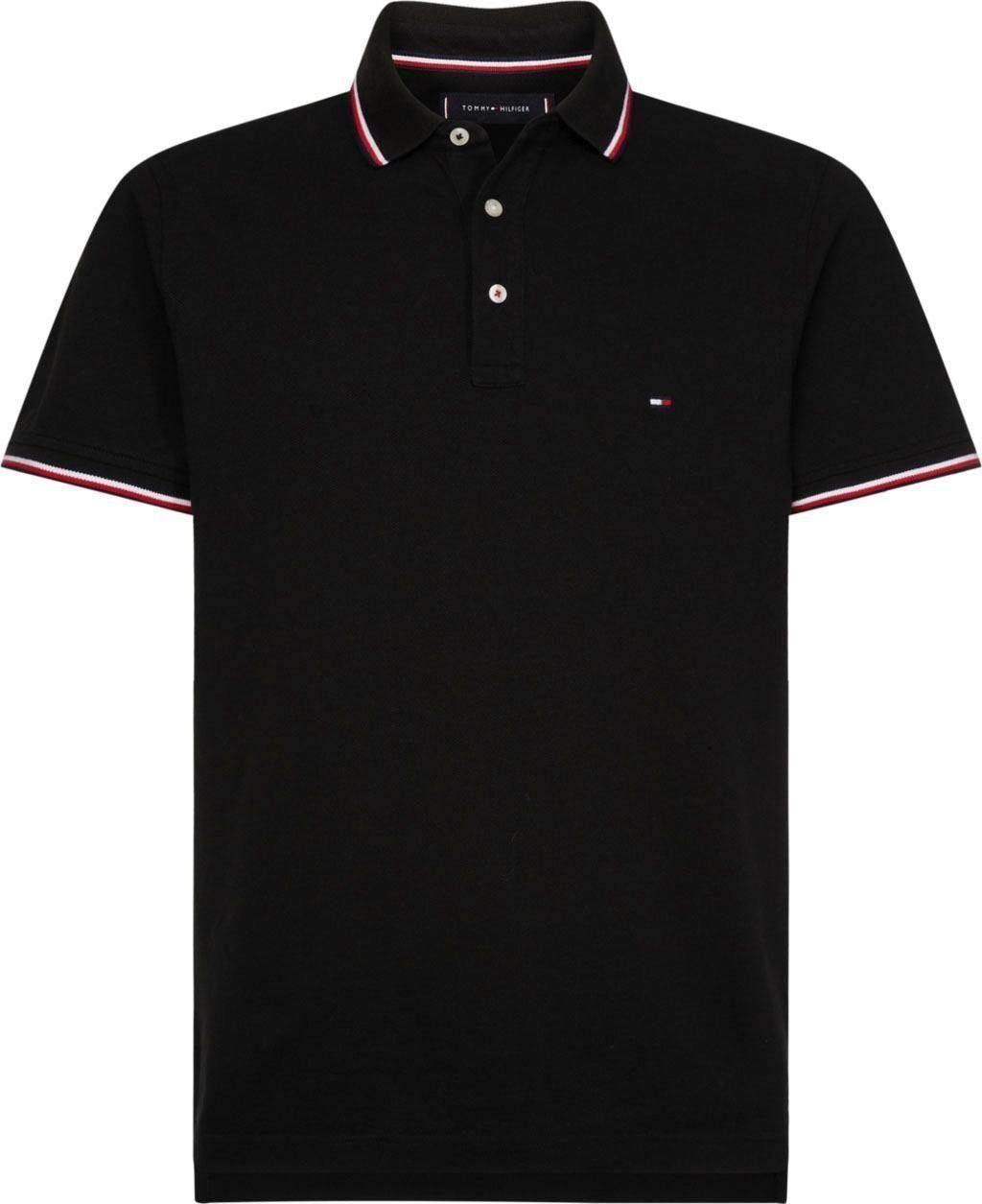 TOMMY POLO Hilfiger black TIPPED Poloshirt SLIM Tommy