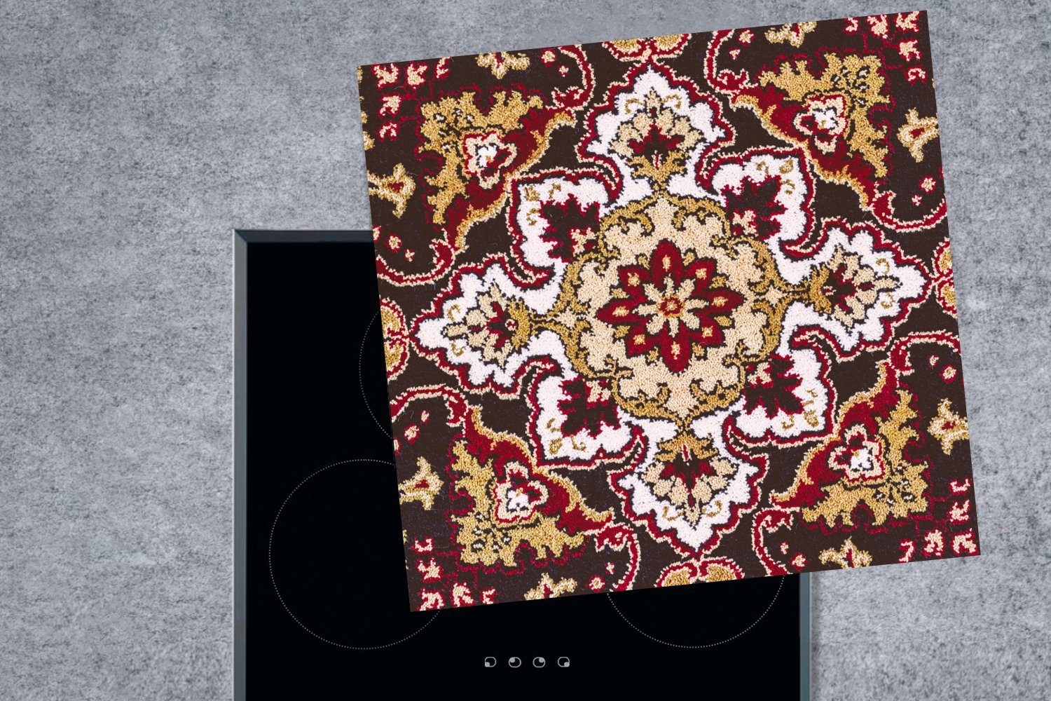 MuchoWow Herdblende-/Abdeckplatte Persischer Teppich für Vinyl, Teppich - - 78x78 cm, Ceranfeldabdeckung, tlg), Mandala, Arbeitsplatte (1 küche