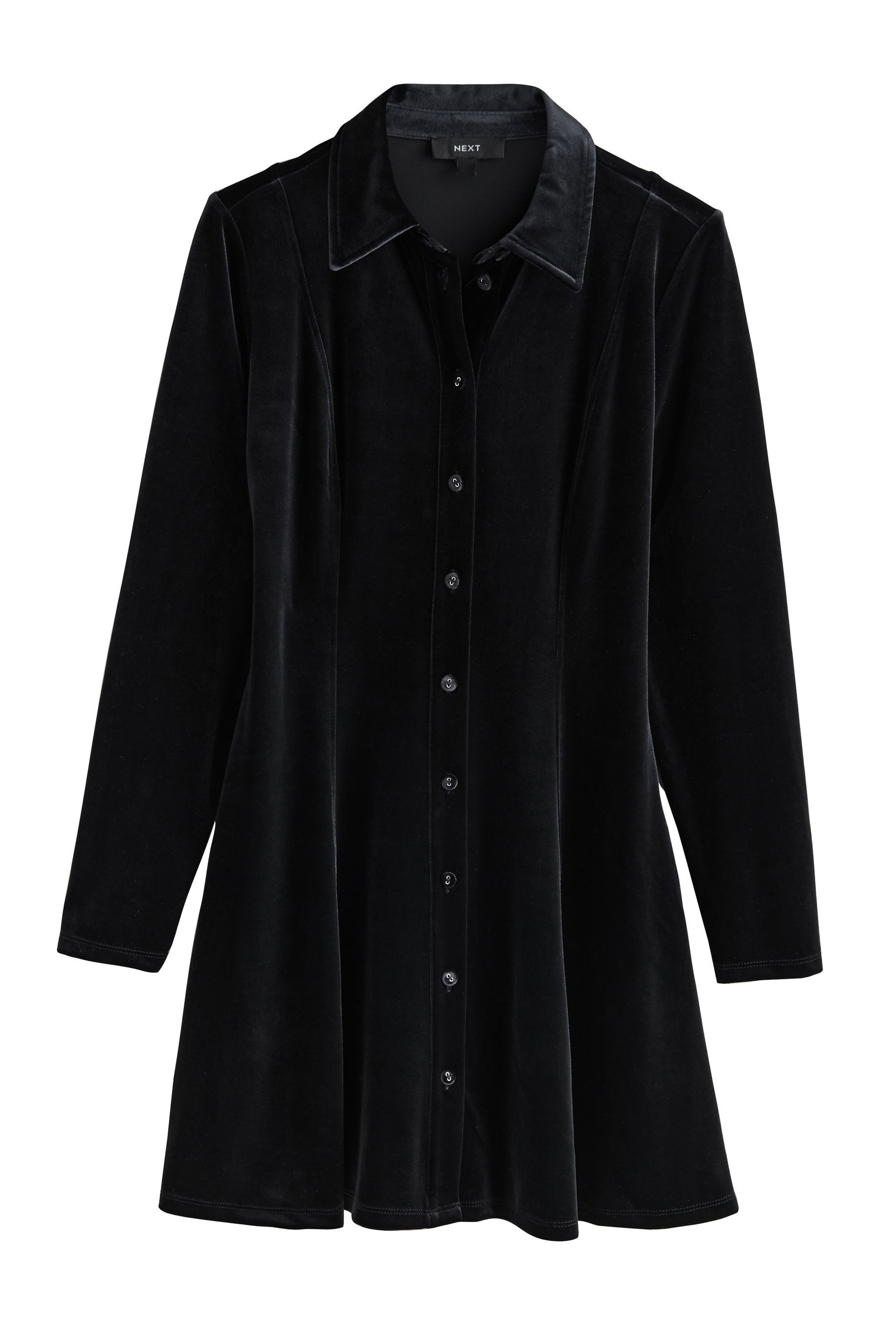 Next Minikleid Langärmeliges Samt-Hemdkleid in Minilänge (1-tlg) günstig online kaufen