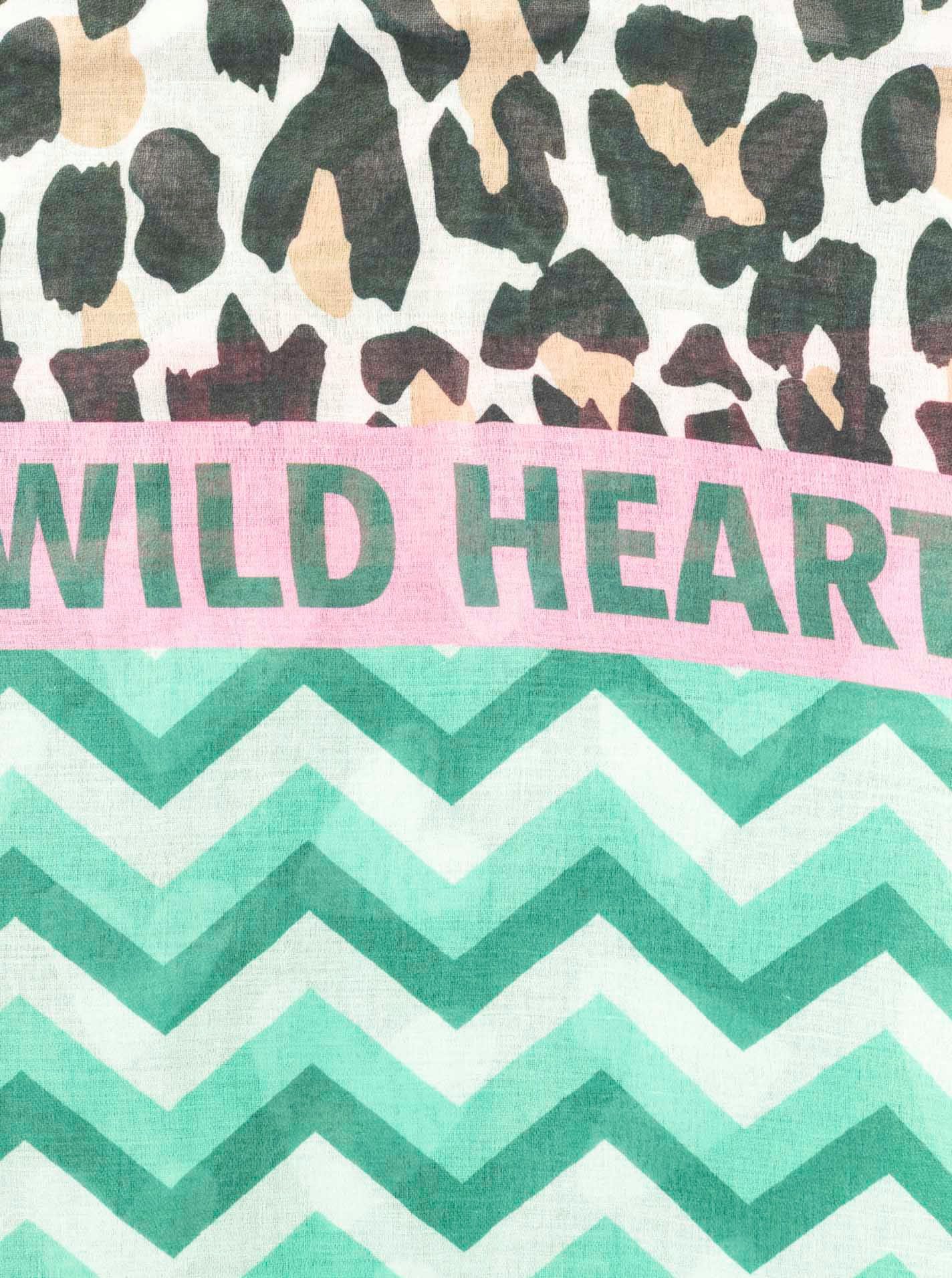 Zwillingsherz Schal Viskose Mix "Wild Heart Mix", leichter Schal mit Herz und Leo Motiv