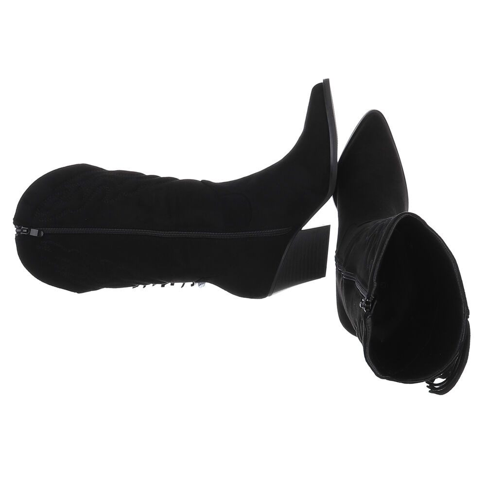 Ital-Design Moderne Damen-Stiefel mit Fransen für günstig online kaufen