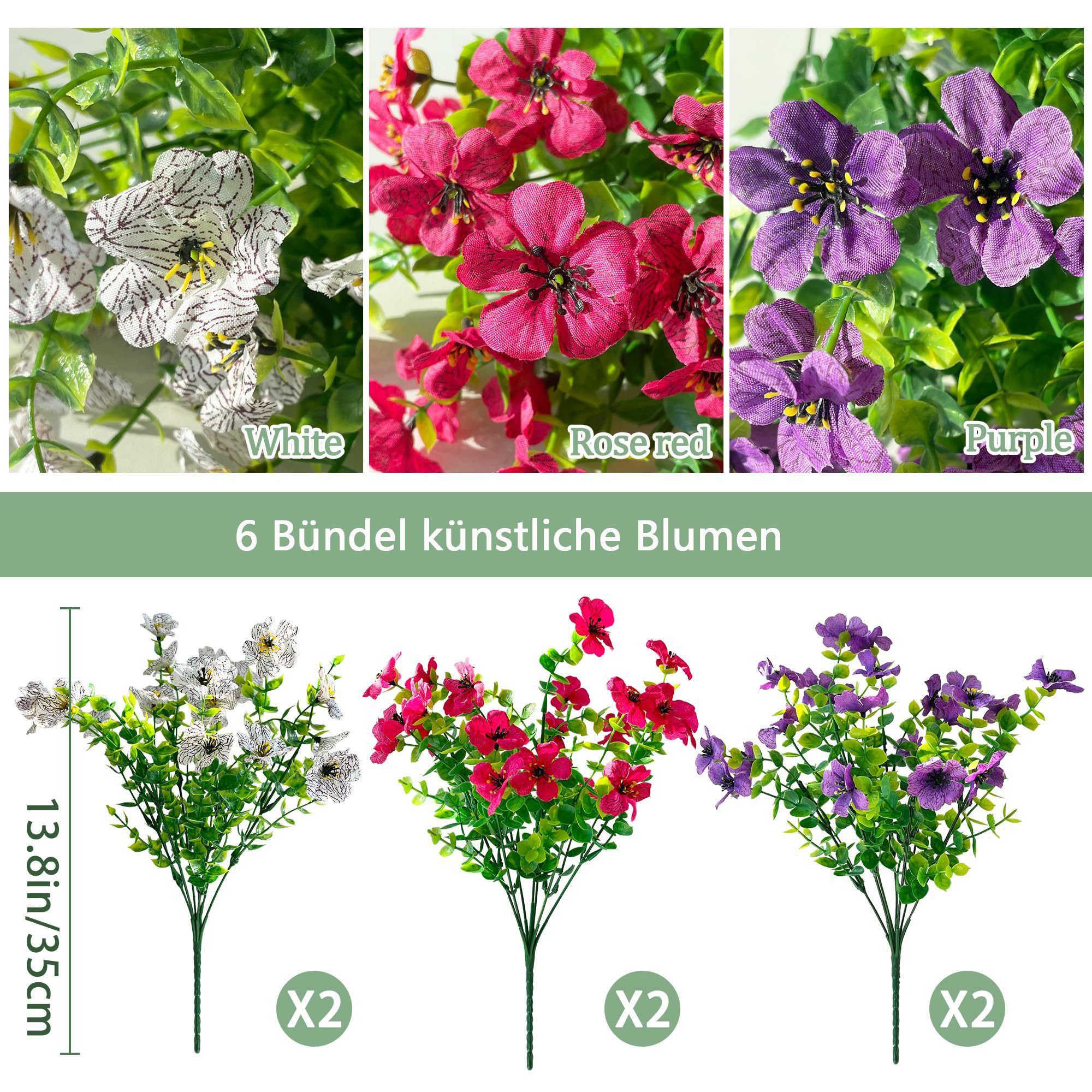 Kunstpflanze Kunstblumenstrauß künstliche 6 Bündel Kunstblumen günstig online kaufen