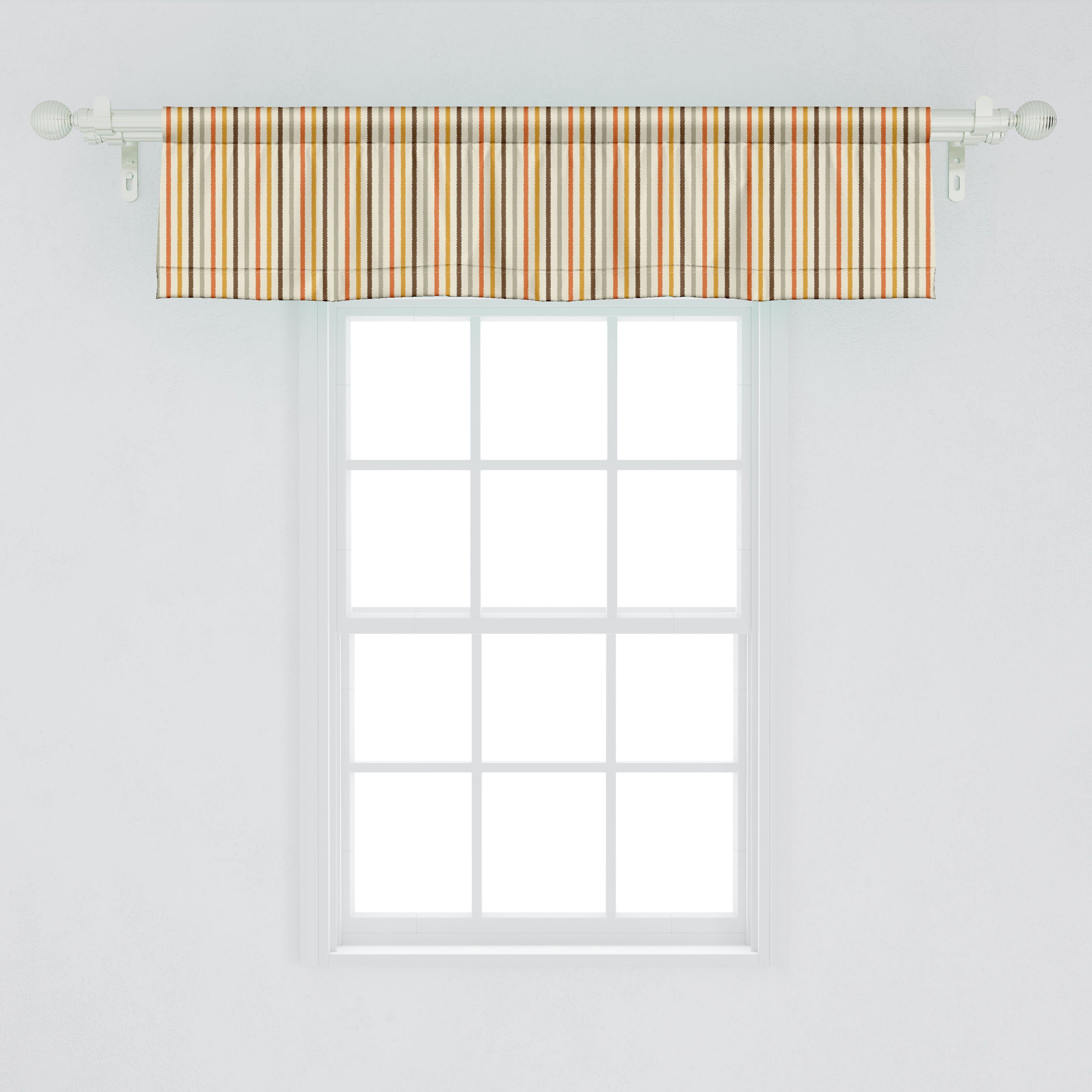 Scheibengardine Vorhang Küche Stripes Microfaser, Schlafzimmer Stangentasche, für mit Volant Fashion Abakuhaus, Dekor Retro Bunte