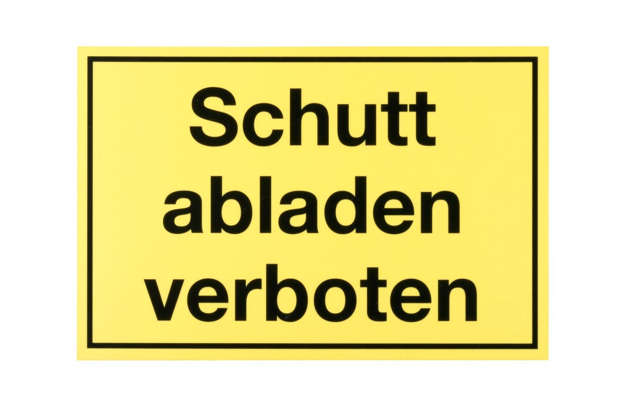 Conmetall Warnschild Conmetall Hinweisschild Schutt abladen verboten 30