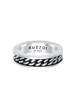 Kuzzoi Silberring Herren Bandring Panzer Design Trend 925 Silber, Twisted