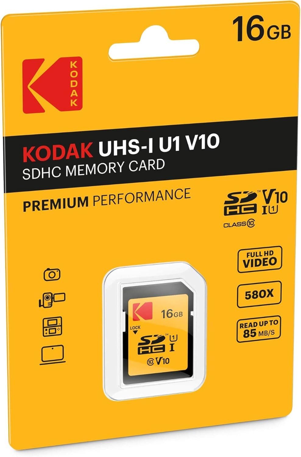 Kodak Kodak SD-Karte Speicherkarte 16 GB Premium Performance Speicherkarte (16 GB SD-Karte GB)