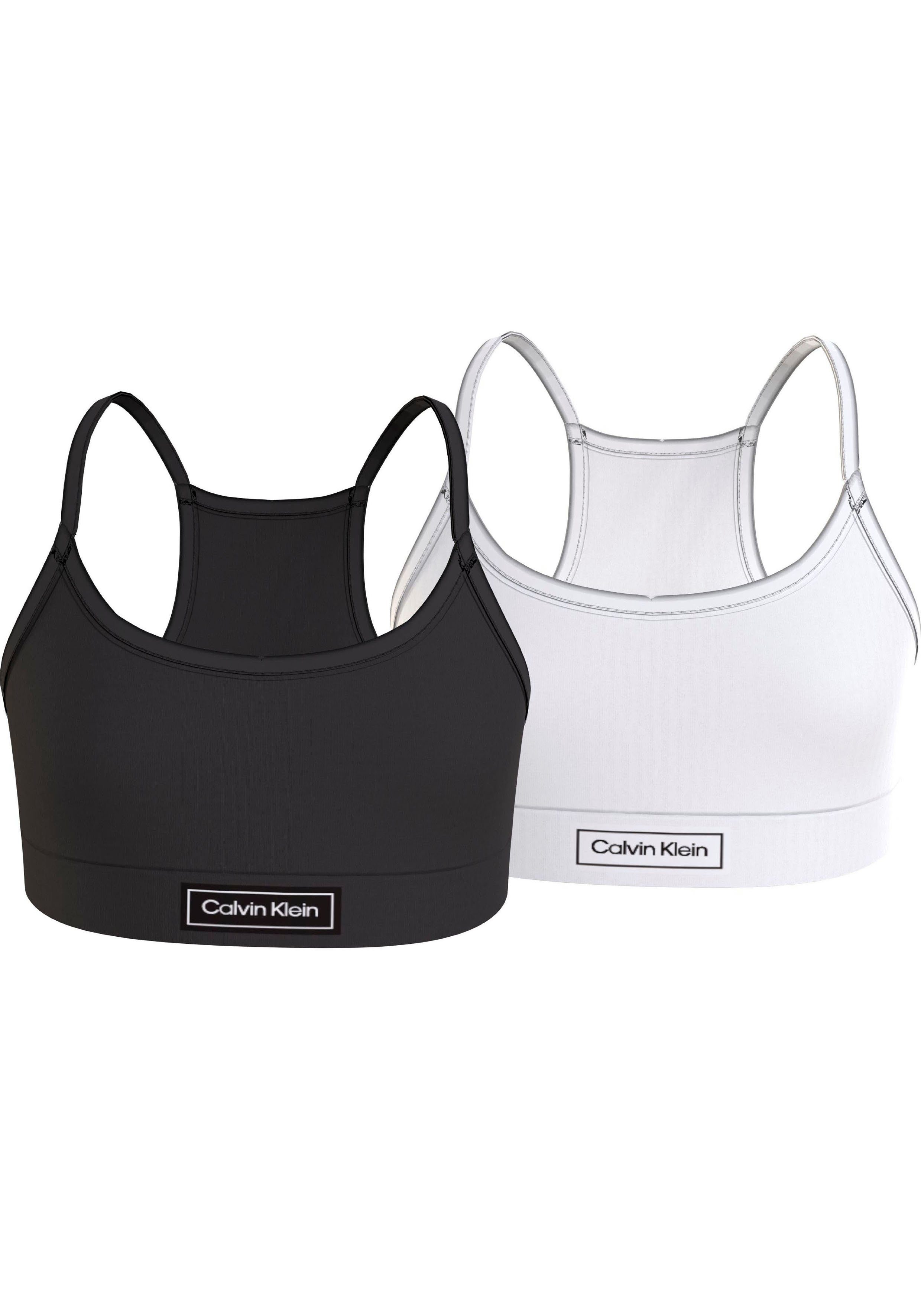 Calvin Klein Underwear Bralette 2-tlg., mit (Packung, 2PK am 2er-Pack) Bund BRALETTE-HERITAGE Markenlabel