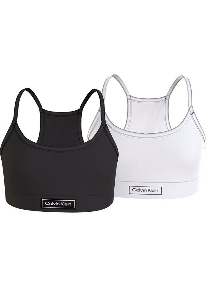 Calvin Klein Underwear Bralette 2PK BRALETTE-HERITAGE (Packung, 2-tlg., 2er- Pack) mit Markenlabel am Bund