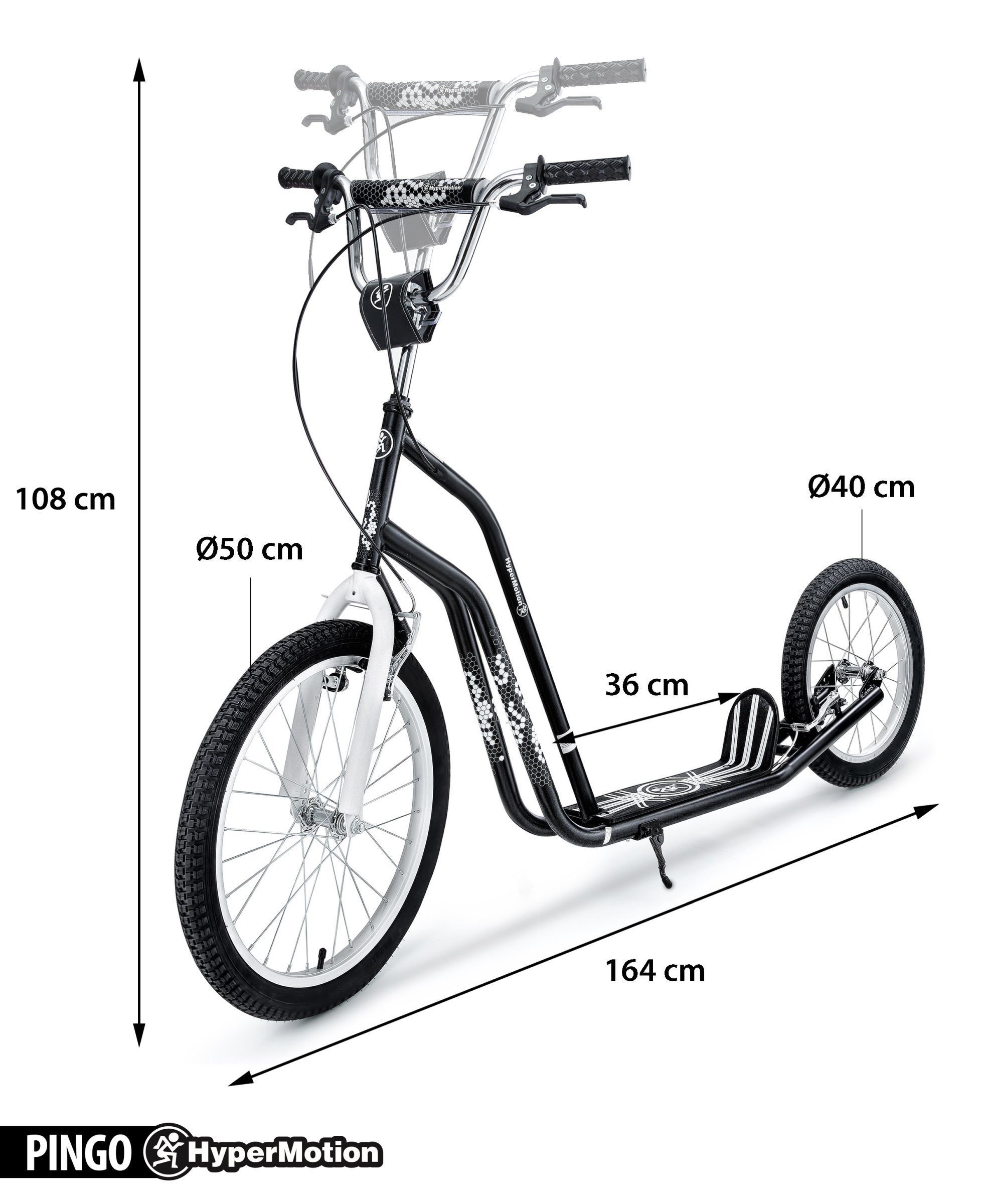 HyperMotion Scooter Cityroller 20'' 16'' aufpumpbaren mit PINGO + Rädern