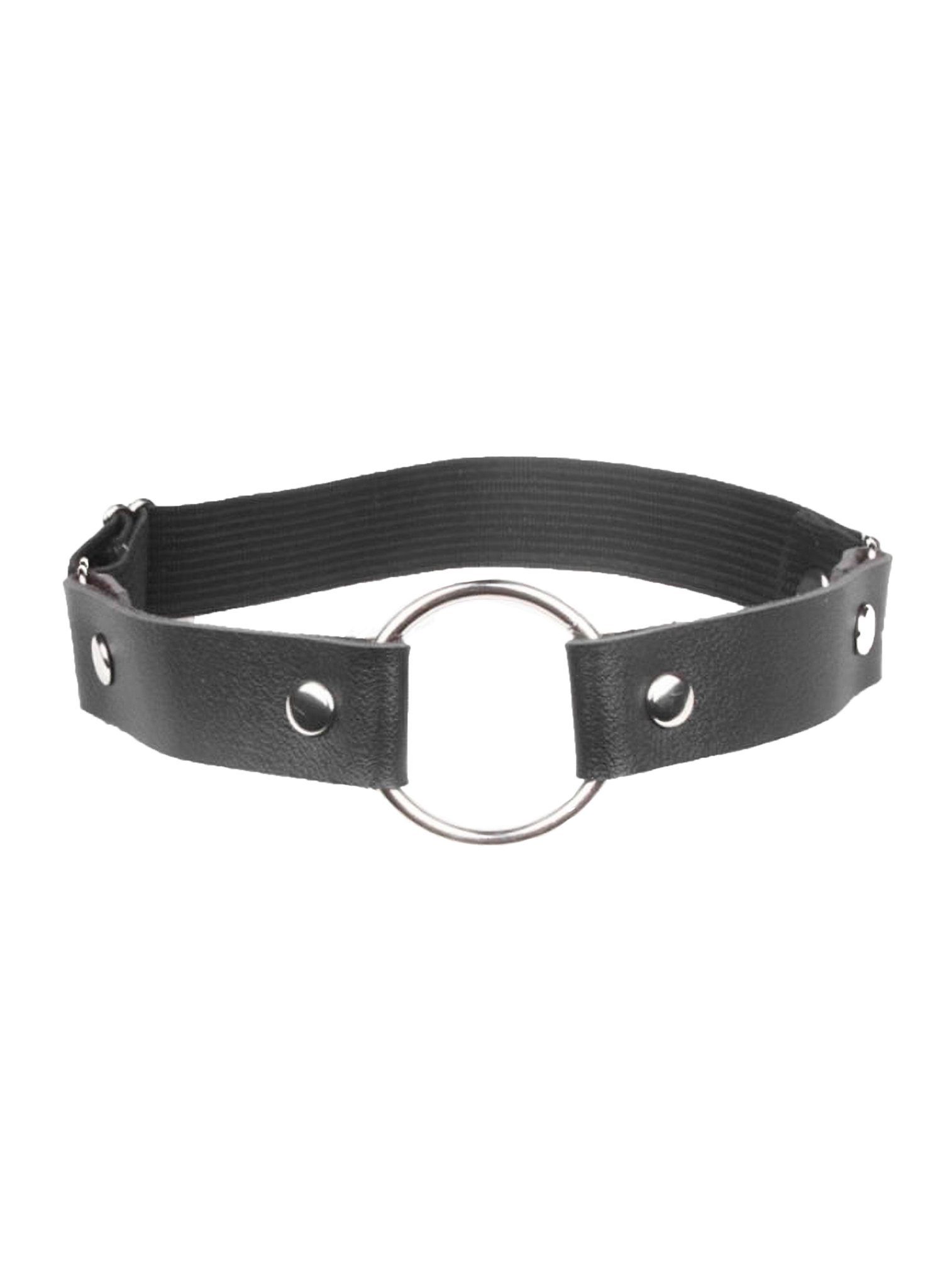 Metamorph Textilband Halsband Larynx Ring, Elastischer Halsschmuck für Gothic, Fetish und Leather-Look