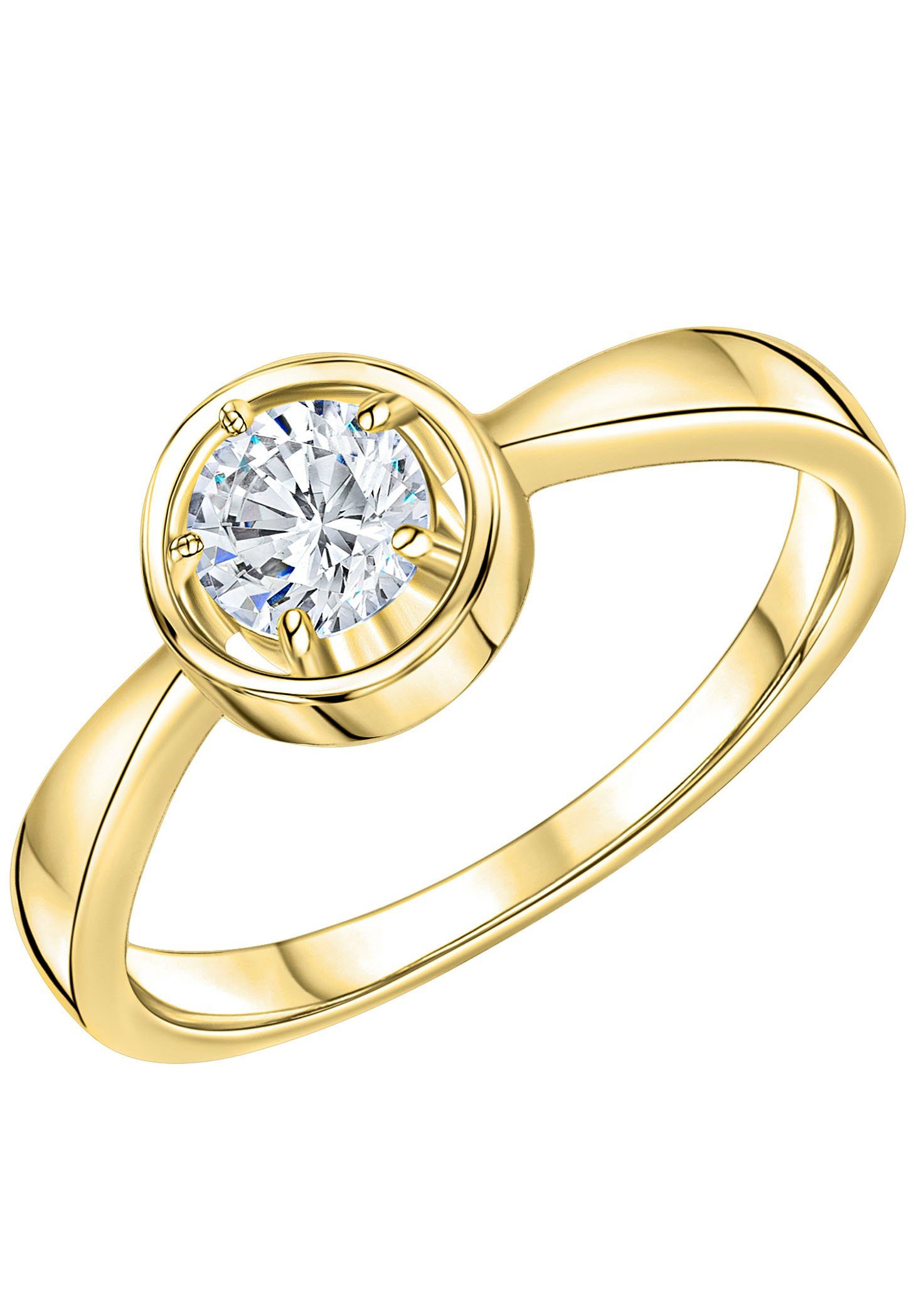 Firetti Fingerring Schmuck Geschenk Silber 925 Silberring Solitär, mit Zirkonia (synth)