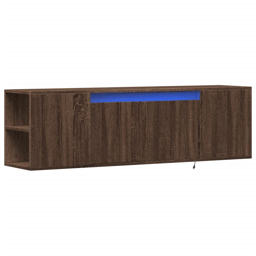 vidaXL TV-Wand TV-Wandschrank mit LED-Beleuchtung Eichen-Optik günstig online kaufen