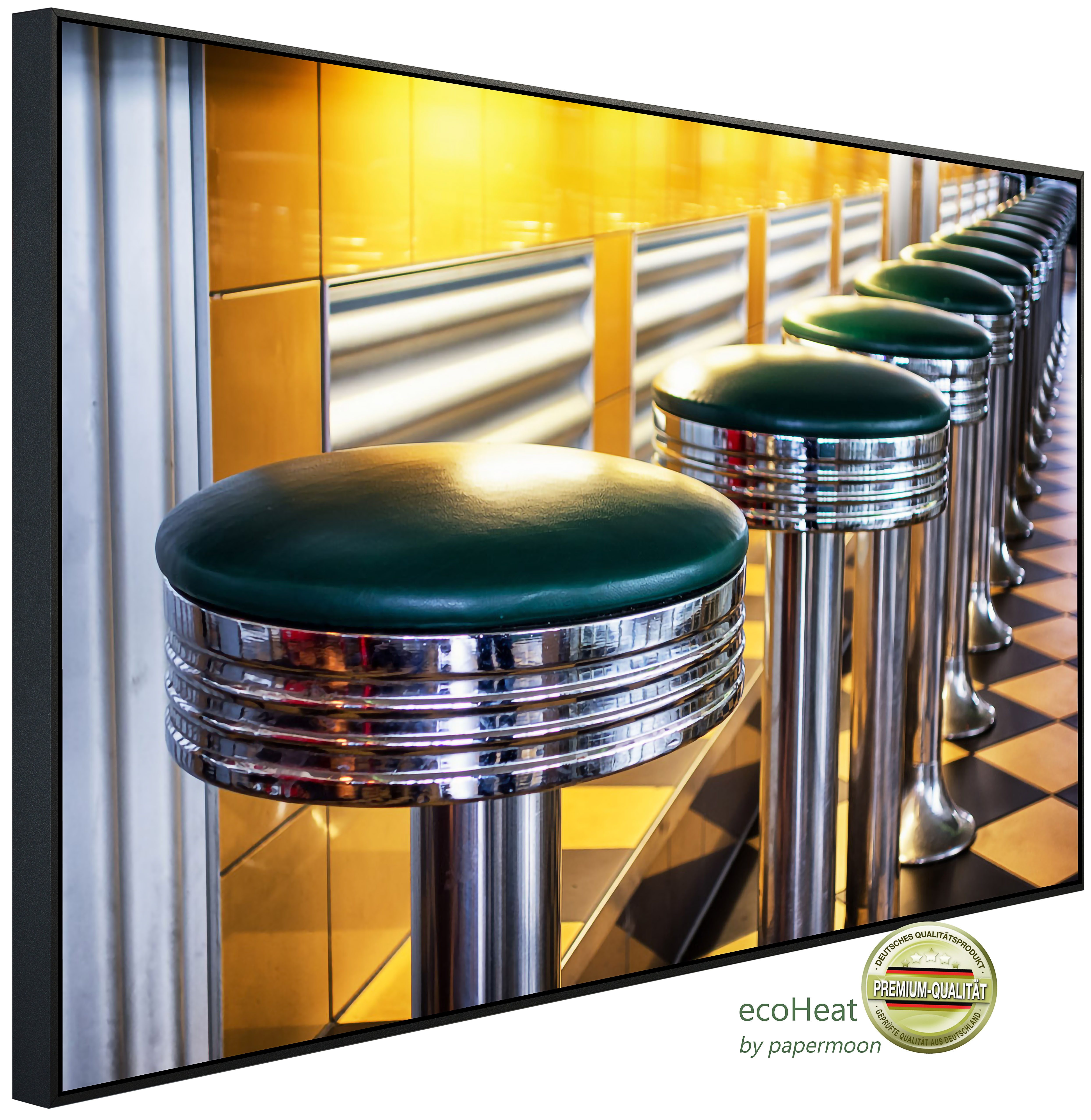 Papermoon Infrarotheizung INFRAROT-BILD-HEIZUNG, Vintage Barhocker, TÜV-Rheinland/GS zertifiziert, angenehme Strahlungswärme