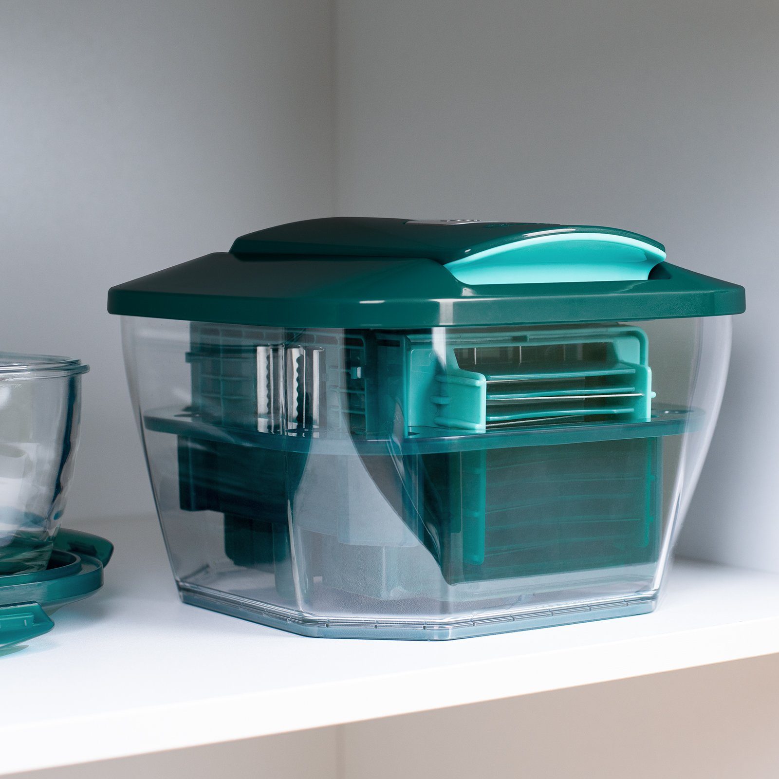 Genius Gemüseschneider Zerkleiner Nicer Dicer Chef Professional Deluxe 39- tlg., 5.2L Behälter Deckel Gemüsehobel Zerkleiner