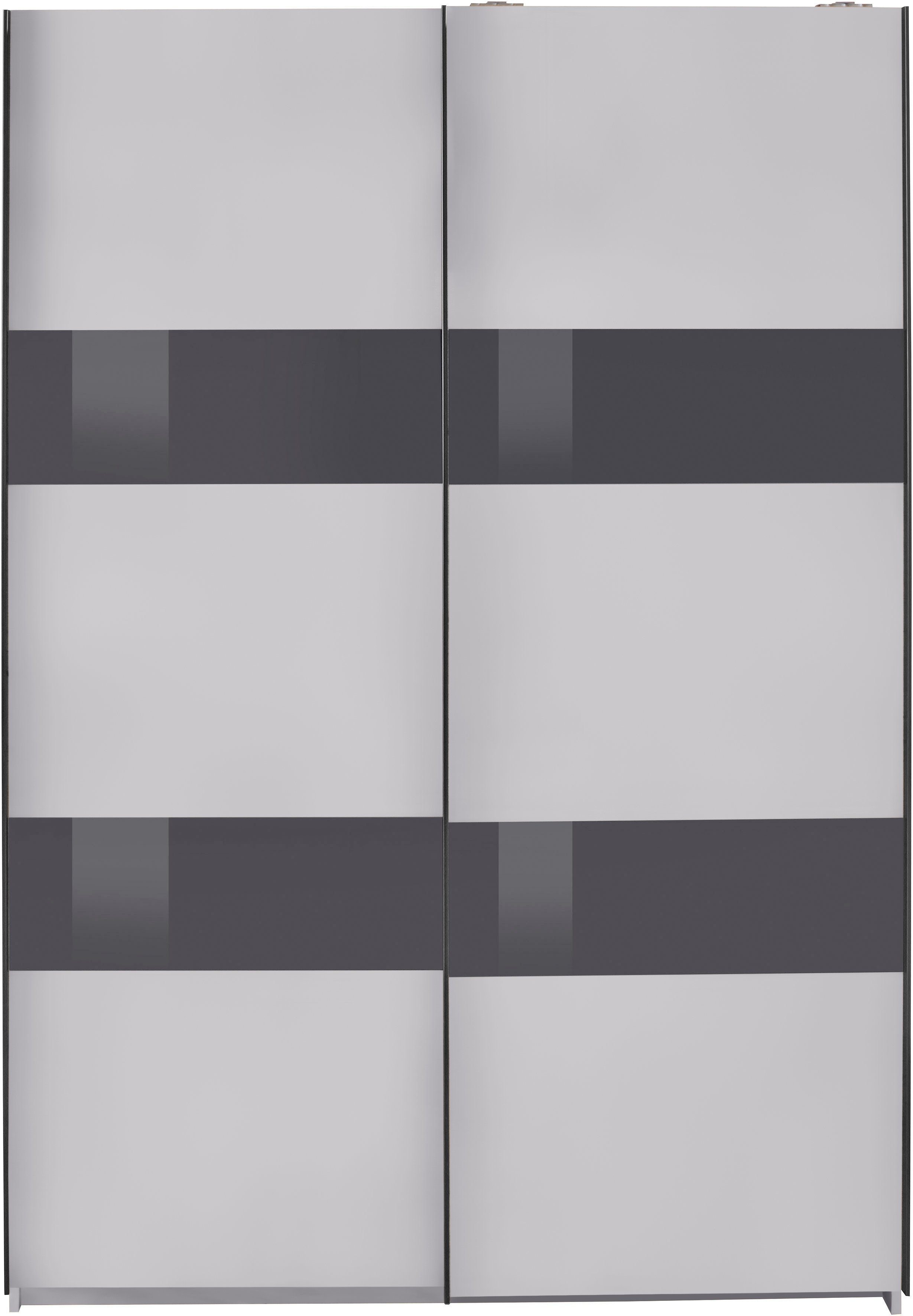 Graphit/Hellgrau/Grauglas Graphit zusätzlichen Glaselementen Einlegeböden mit Altona und Wimex | Schwebetürenschrank