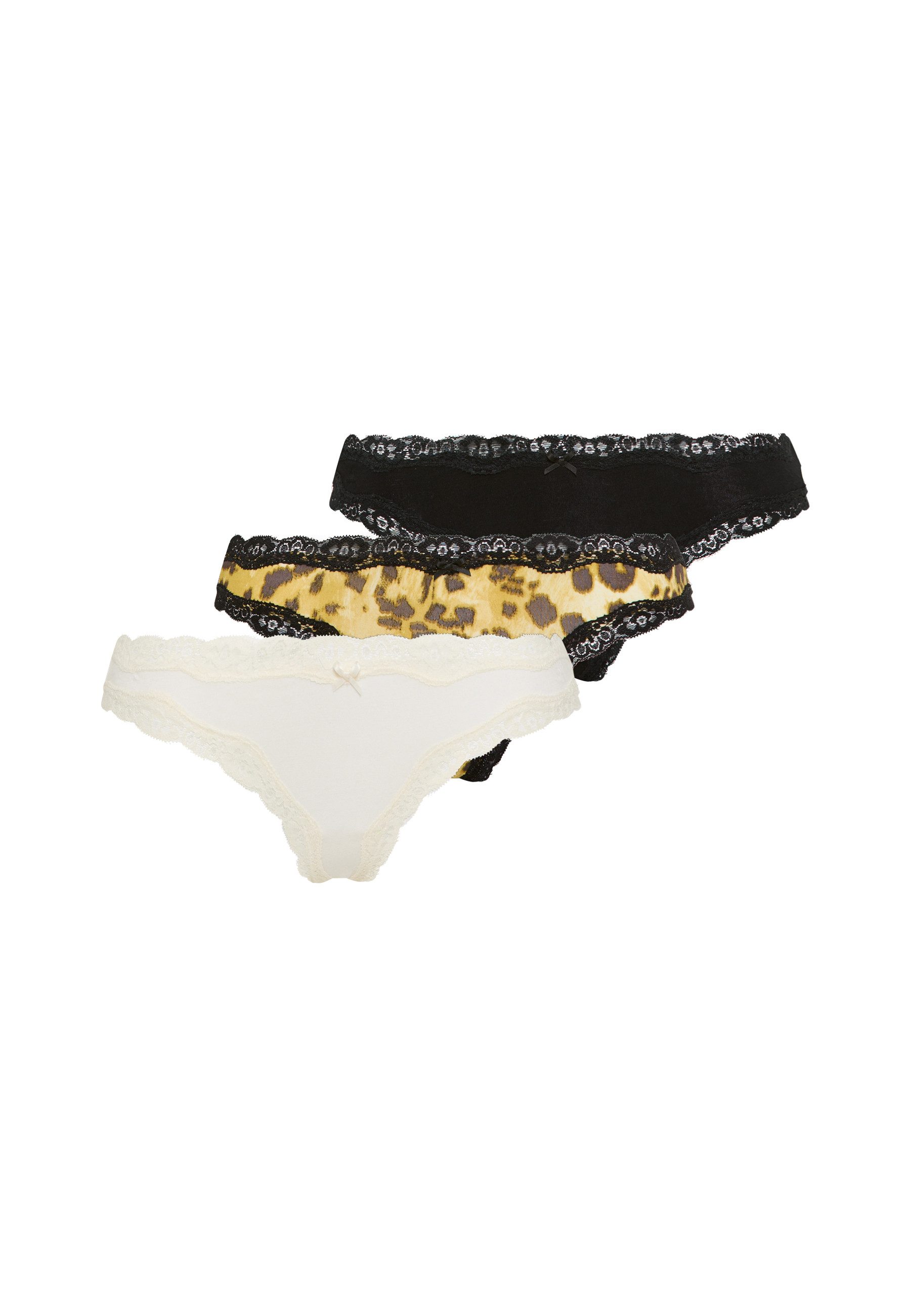 LSCN by LASCANA String (3er Pack) mit hochwertiger Spitze abgesetzt