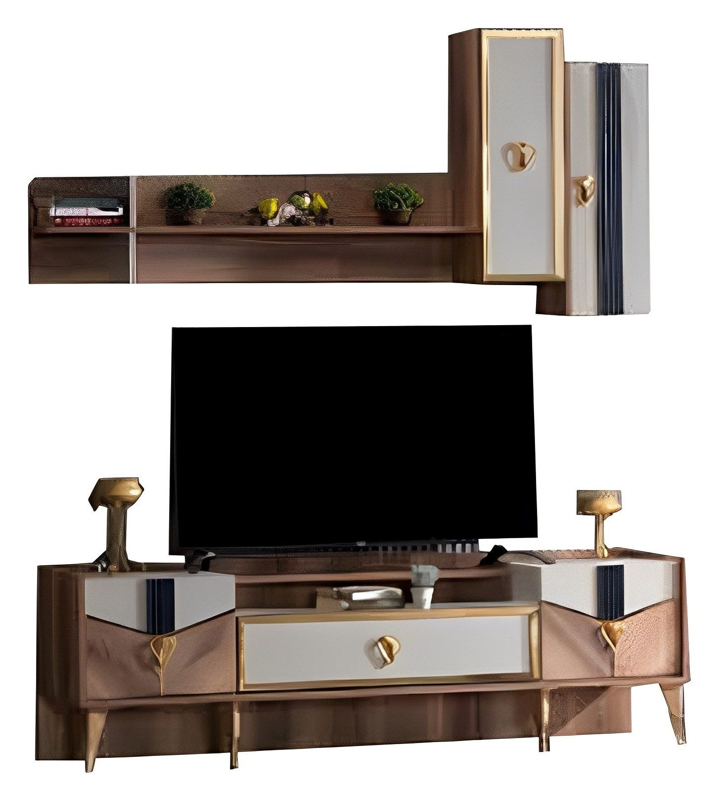 Xlmoebel TV-Schrank Modernes Holzmöbel mit Stauraum für stilvolle Einrichtung (2-St., 2tlg. Esszimmer Set (TV-Schrank + Regal) Hergestellt in Europa