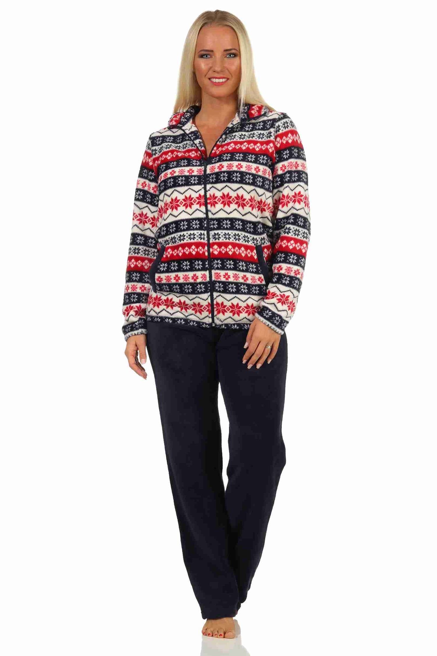 Normann Relaxanzug Damen Hausanzug aus Coralfleece in wunderschöner winterlichen Optik