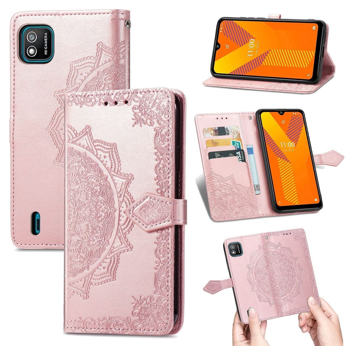 König Design Handyhülle Wiko Y62, Schutzhülle Schutztasche Case Cover Etuis Wallet Klapptasche Bookstyle