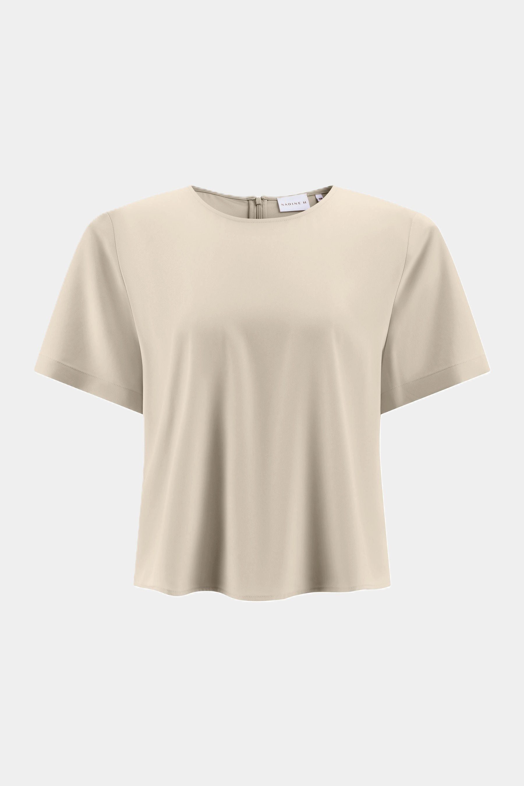 Blusenshirt Kurzarmbluse aus Acetat mit Reißverschluss ideal Frühling elegant
