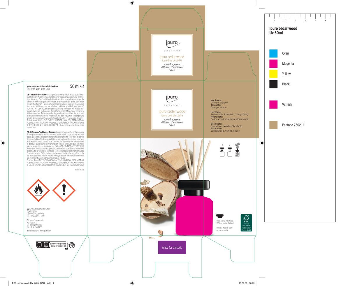IPURO Duftstäbchen ipuro Raumduft Essentials Cedar Wood 50 ml