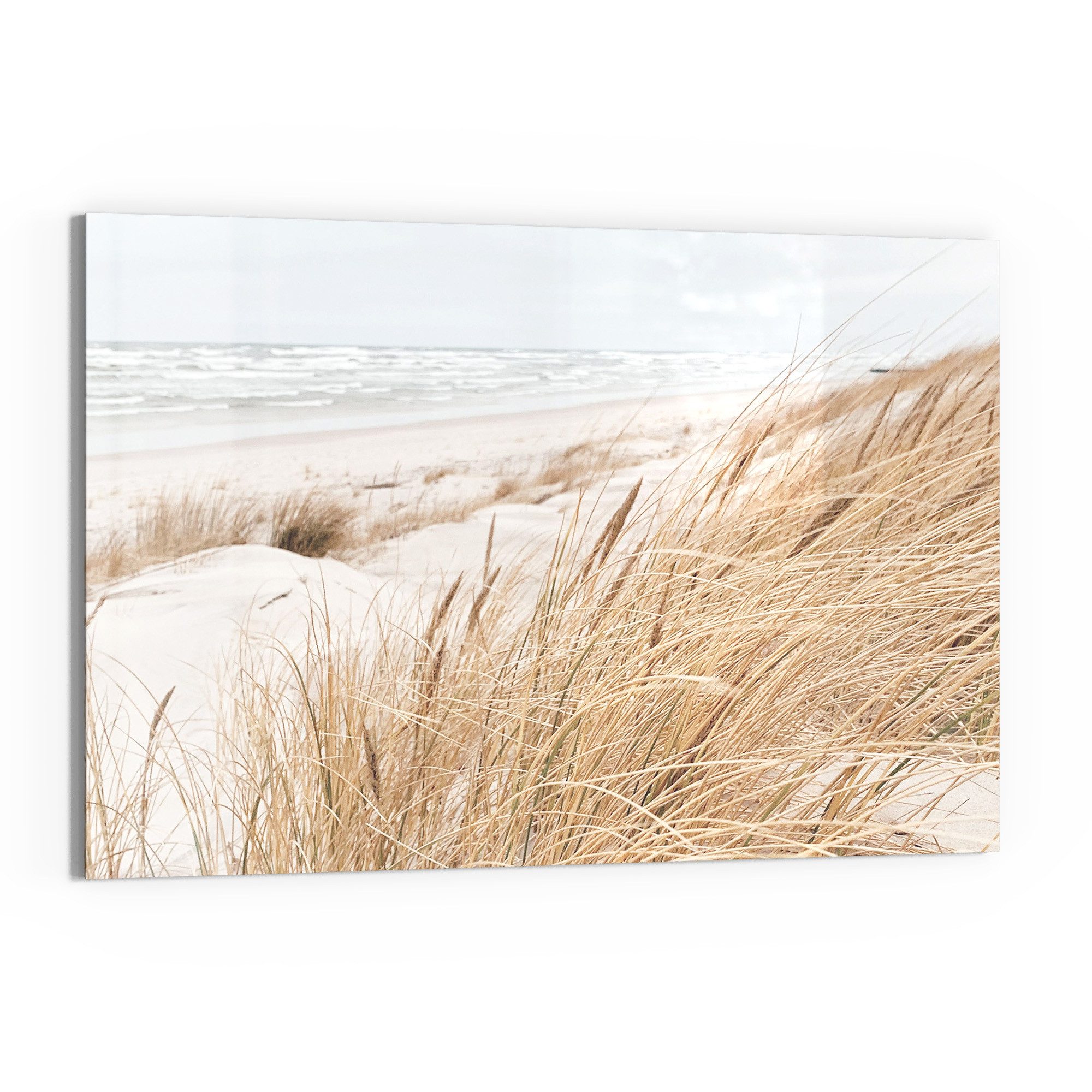 DEQORI Glasbild 'Winterstrand Stille', 'Winterstrand Stille', günstig online kaufen